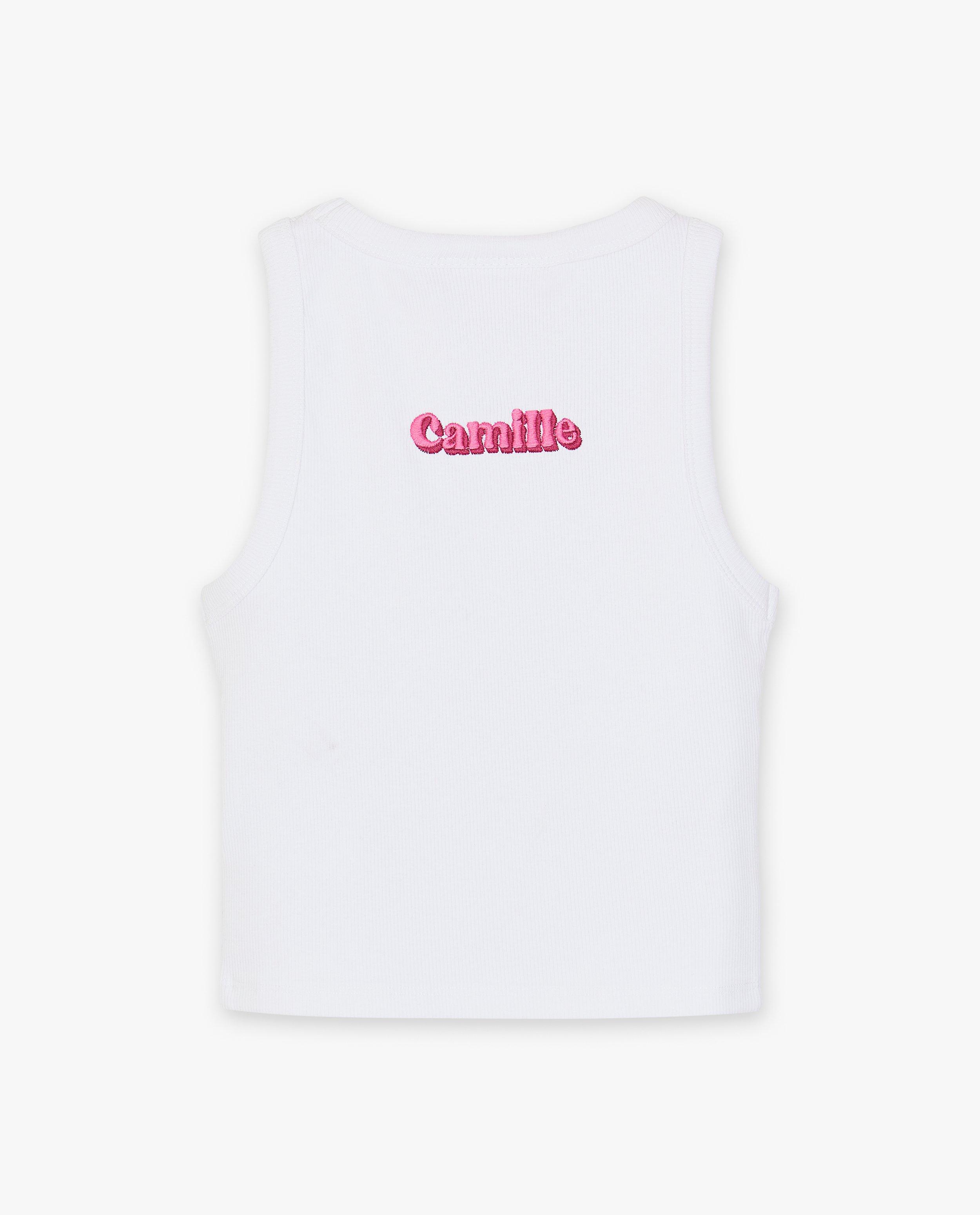 T-shirts - Witte top met borduursel