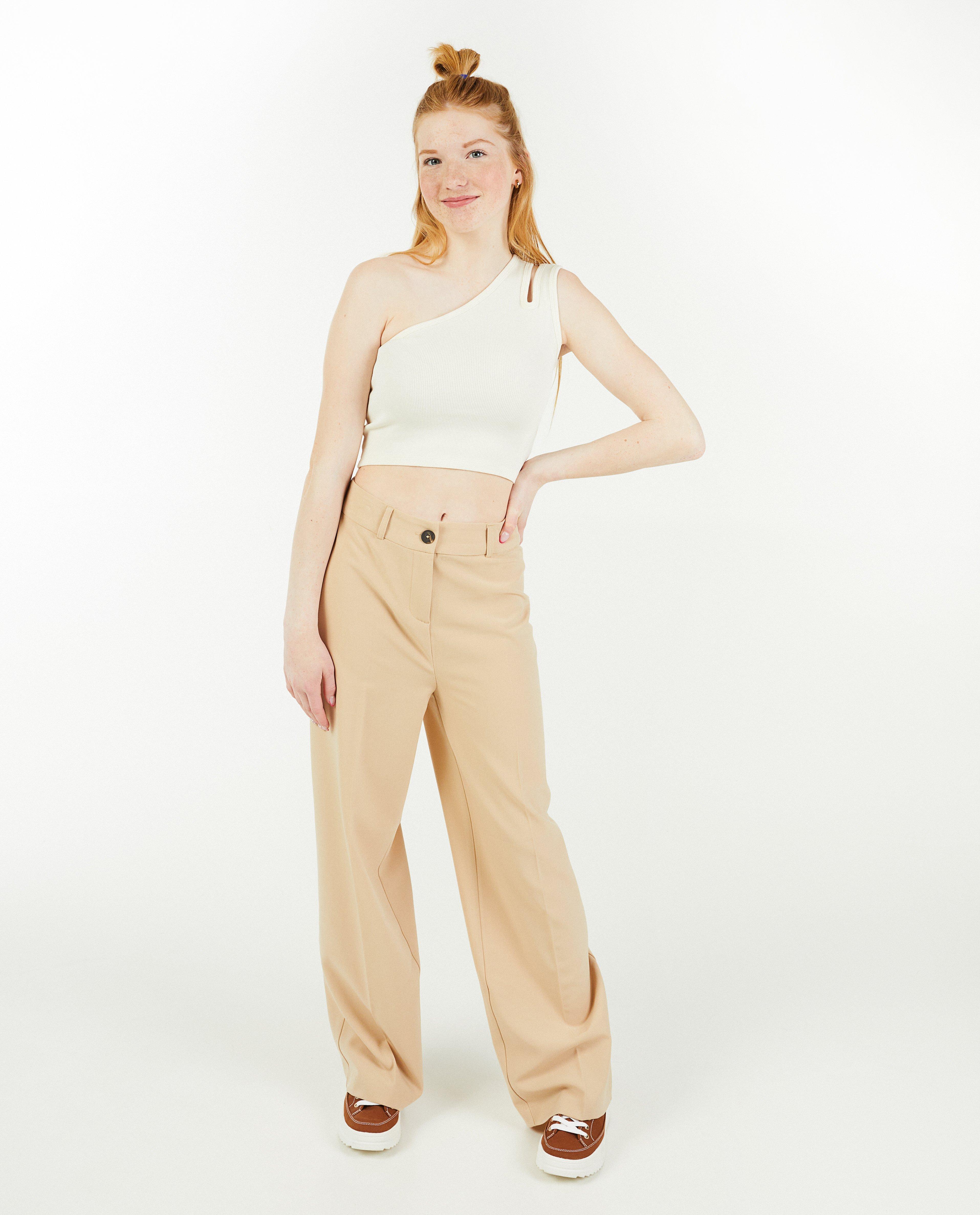 Pantalon beige, straight fit - null - Groggy