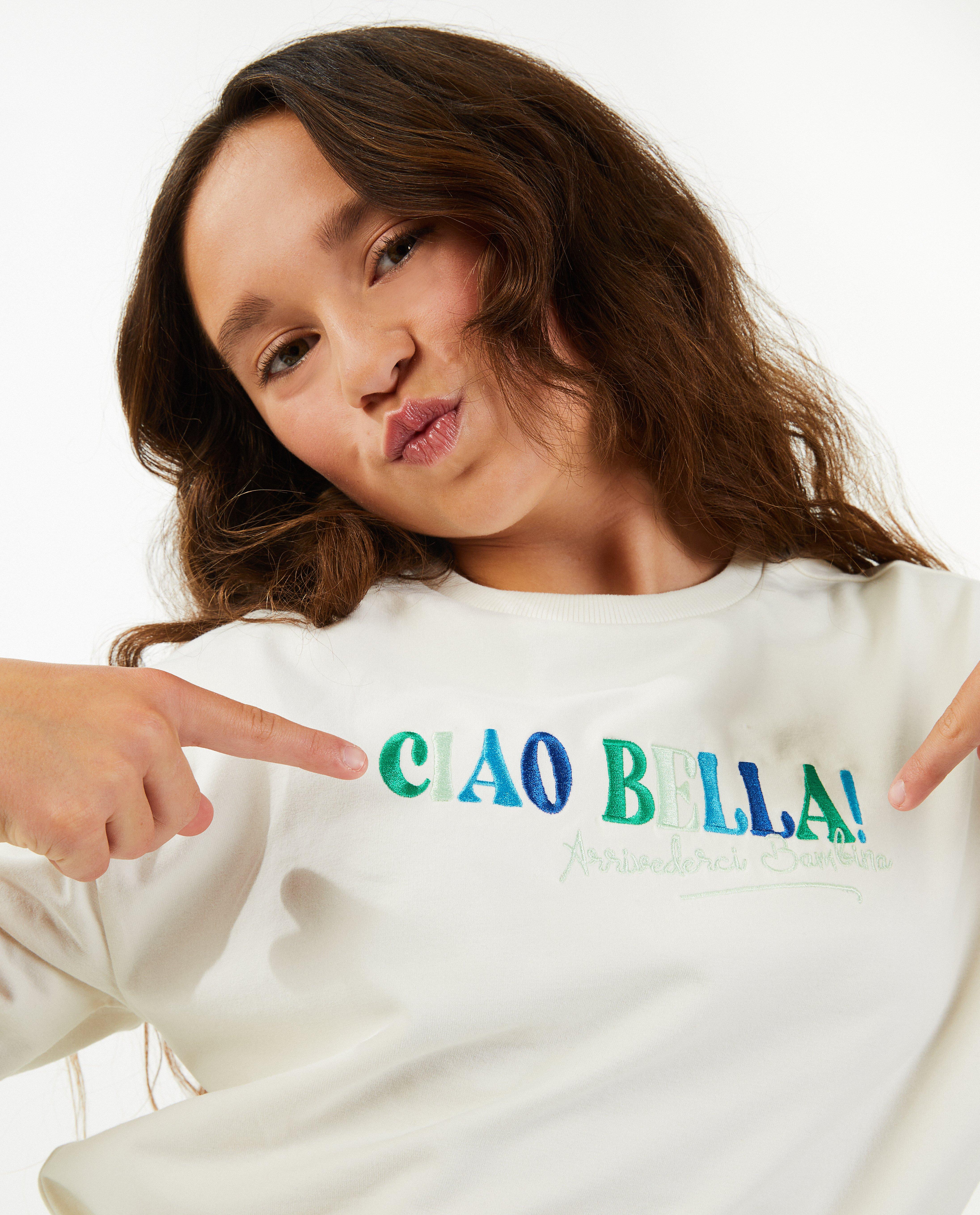 Sweaters - Witte sweater met opschrift