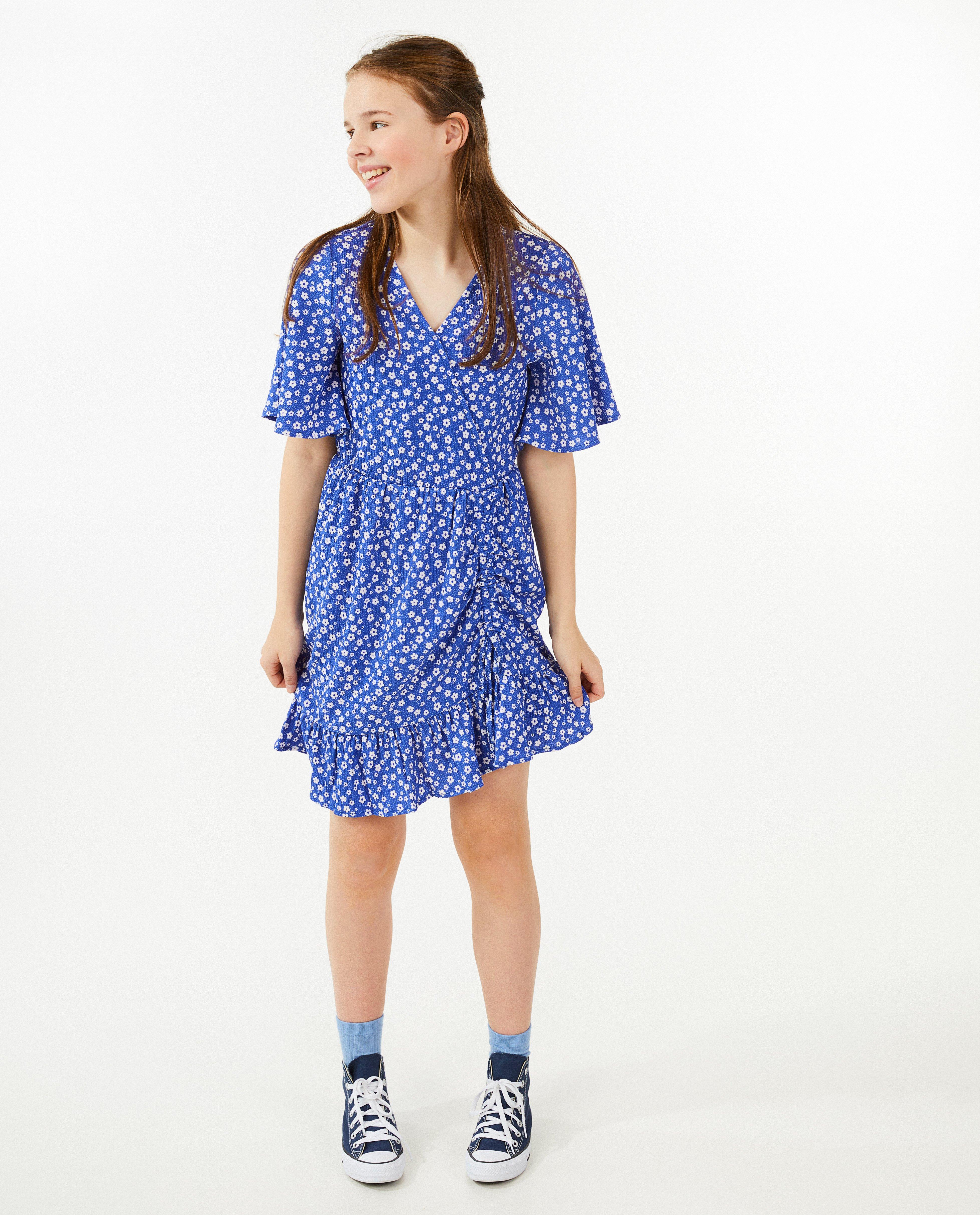 Kleedjes - Blauwe jurk met print