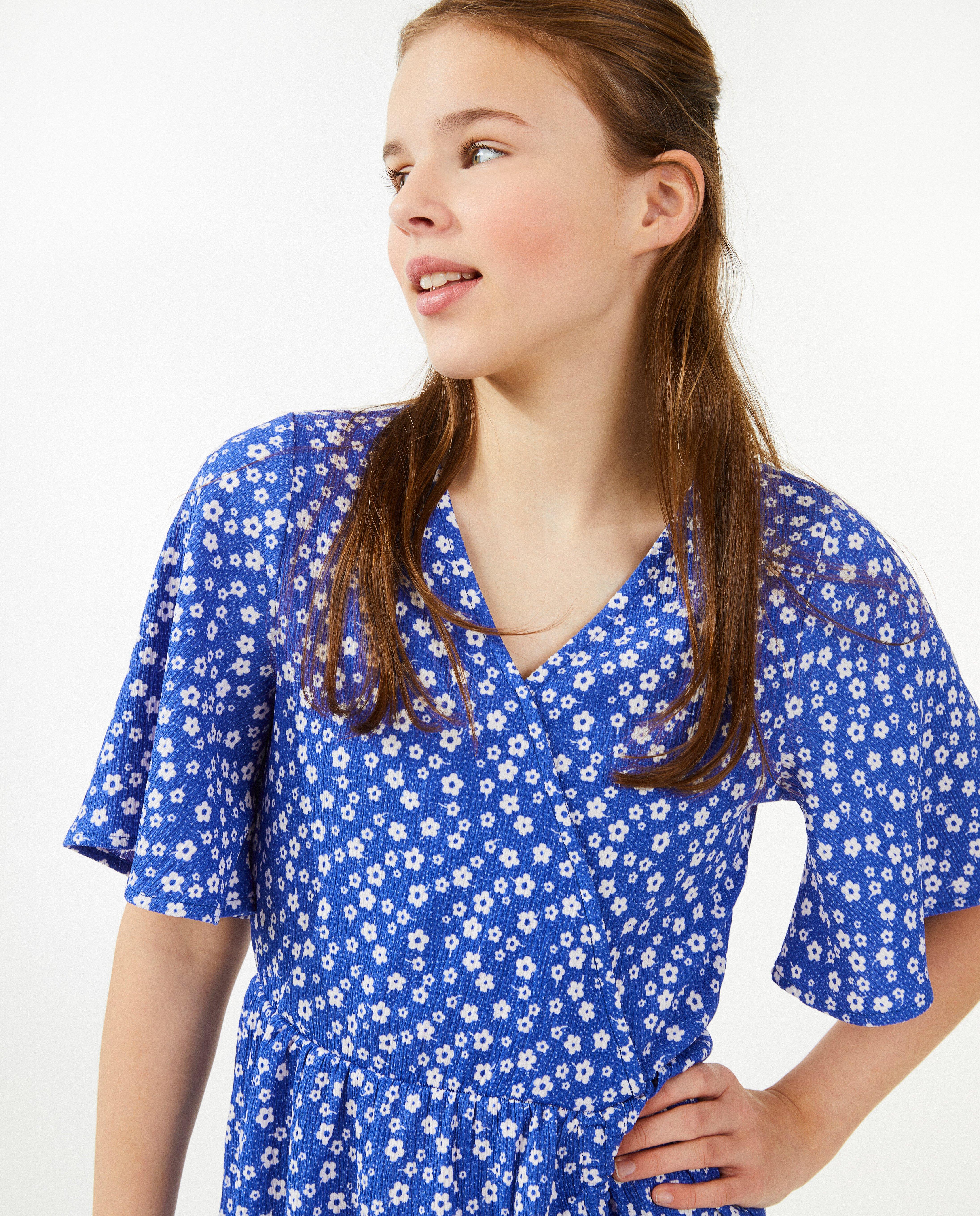 Kleedjes - Blauwe jurk met print