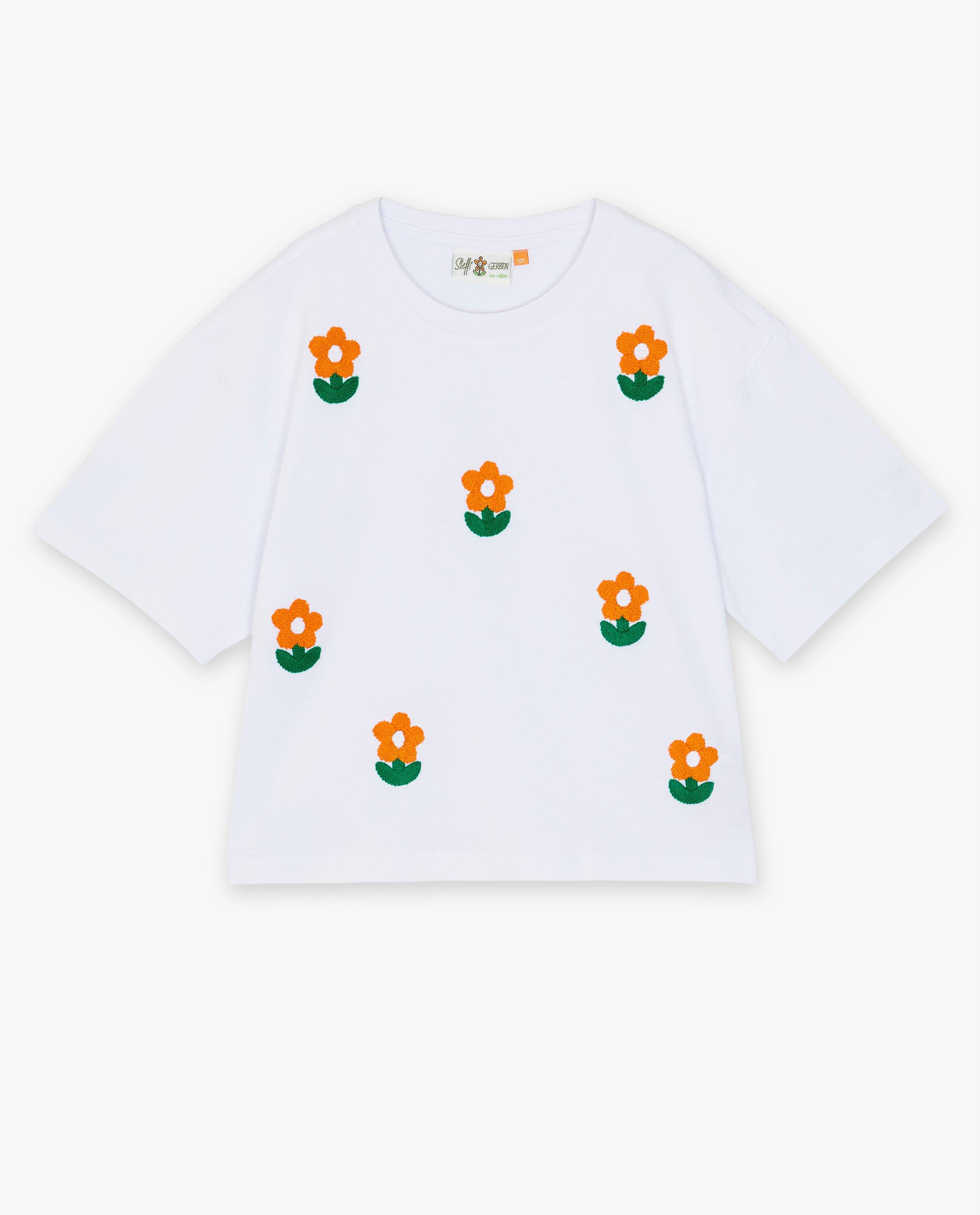 T-shirts - Wit T-shirt met bloemen