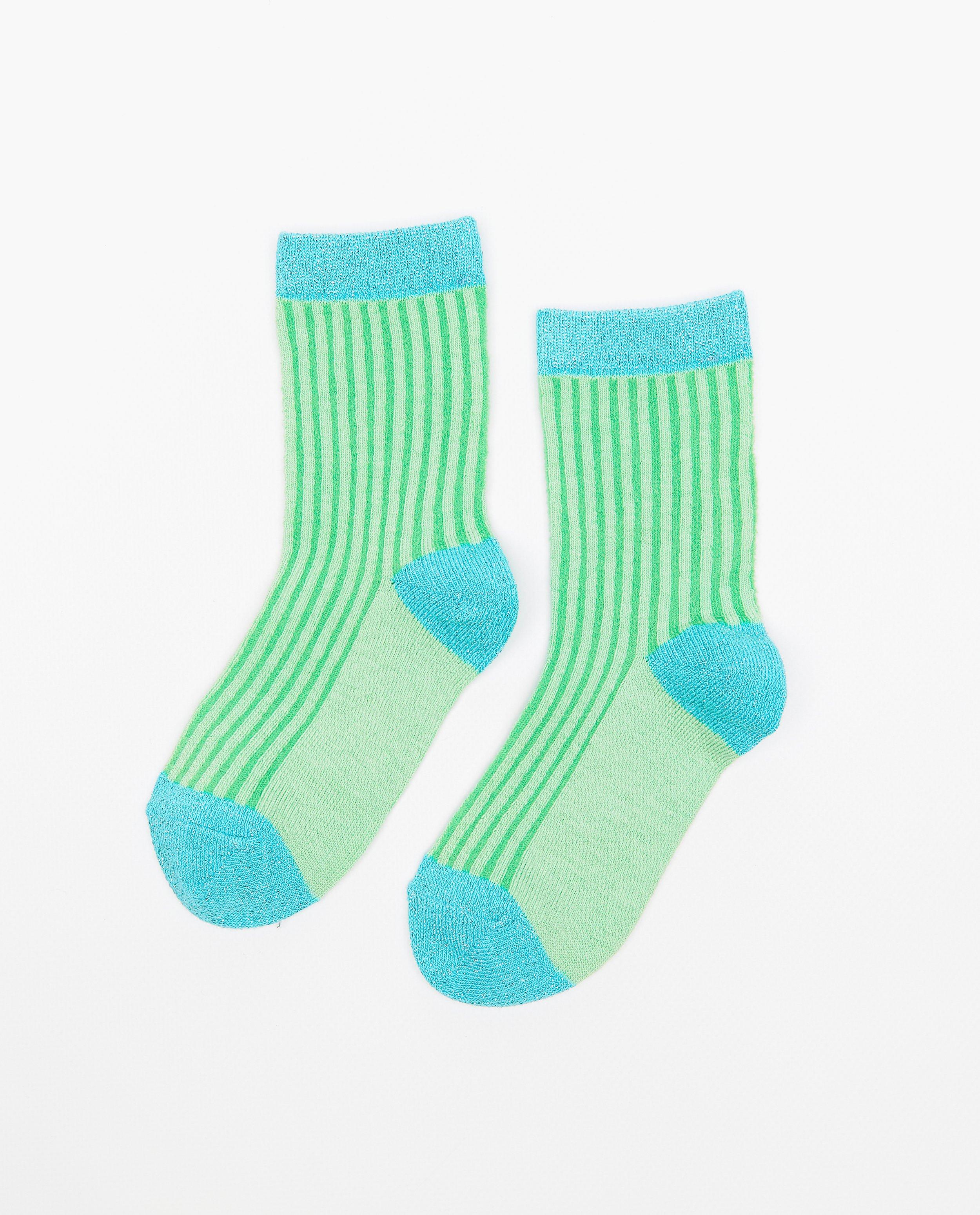 Groene kousen met color block - null - Milla Star