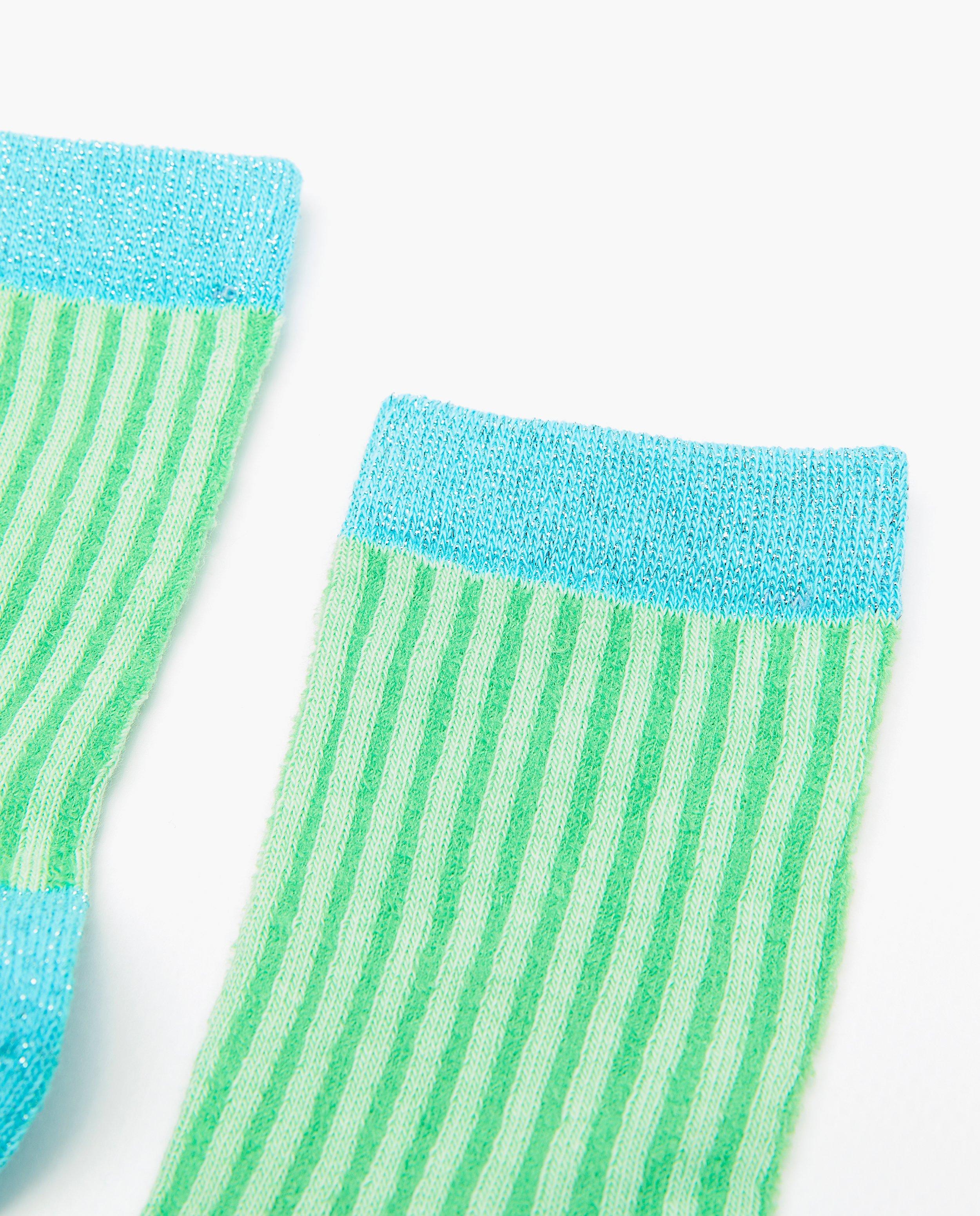 Chaussettes - Chaussettes vertes à color block