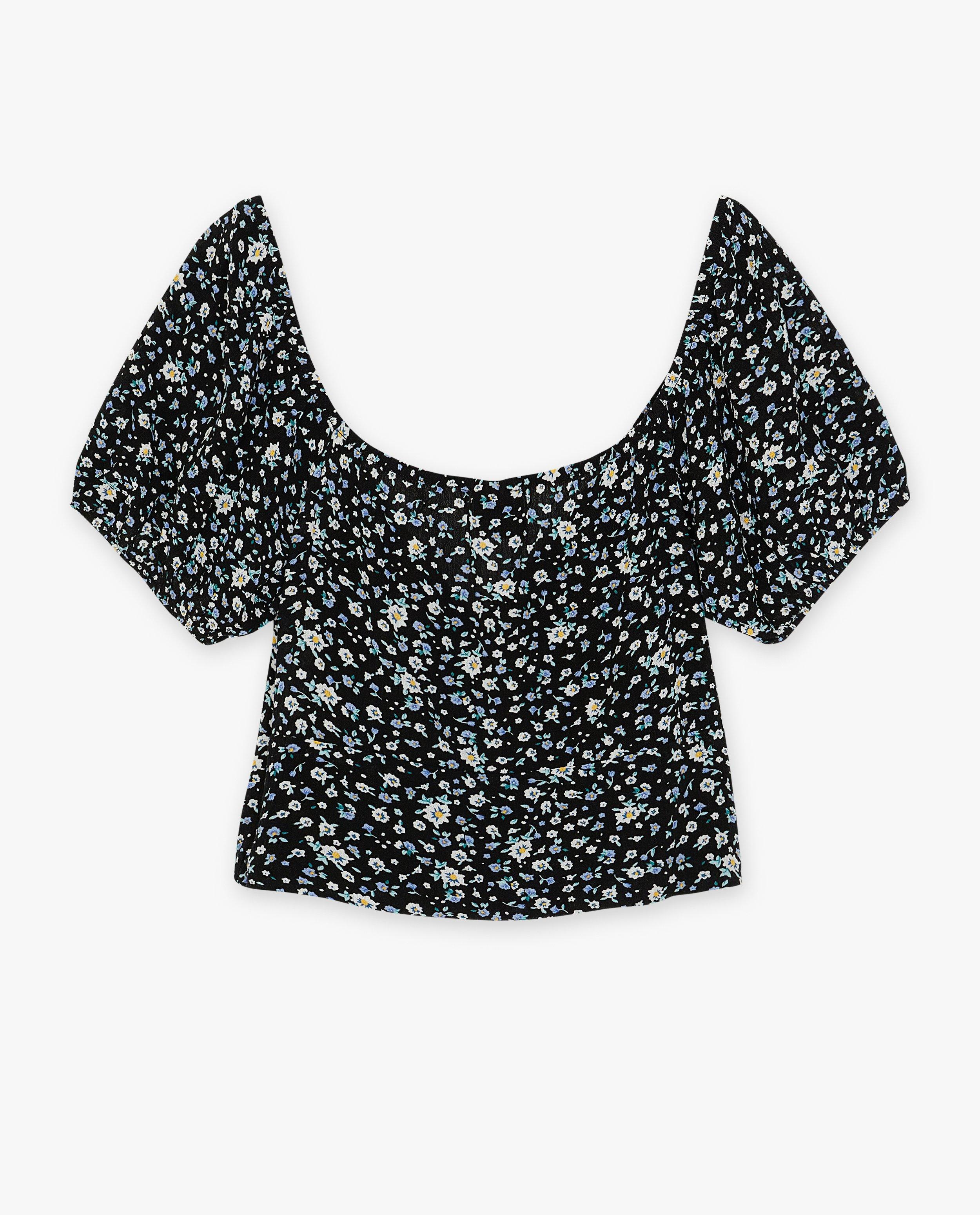 Chemises - Top noir fleuri