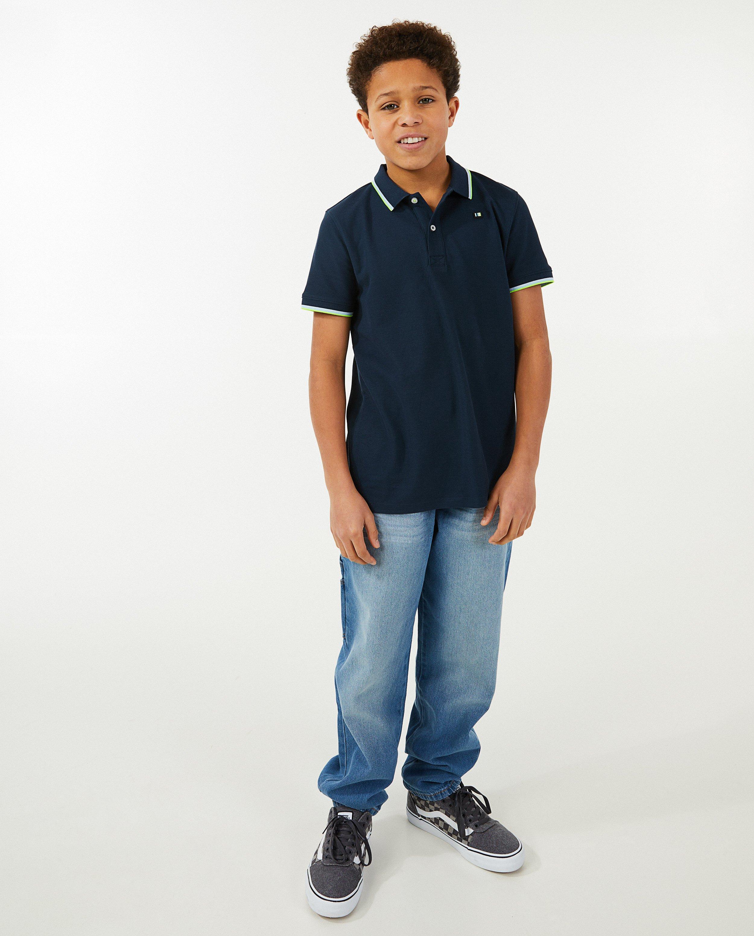Polo met streepaccenten, 7-14 jaar - null - Fish & Chips