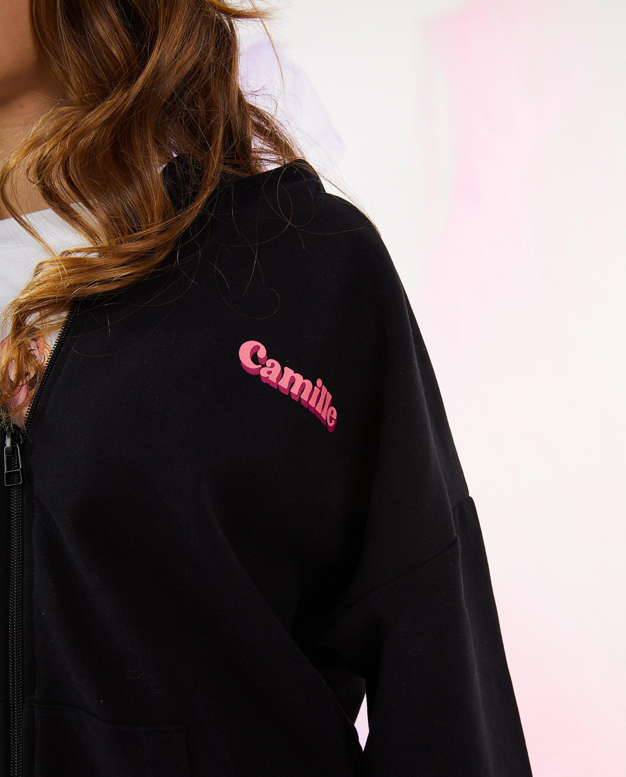 Cardigans - Gilet molletonné noir à inscription