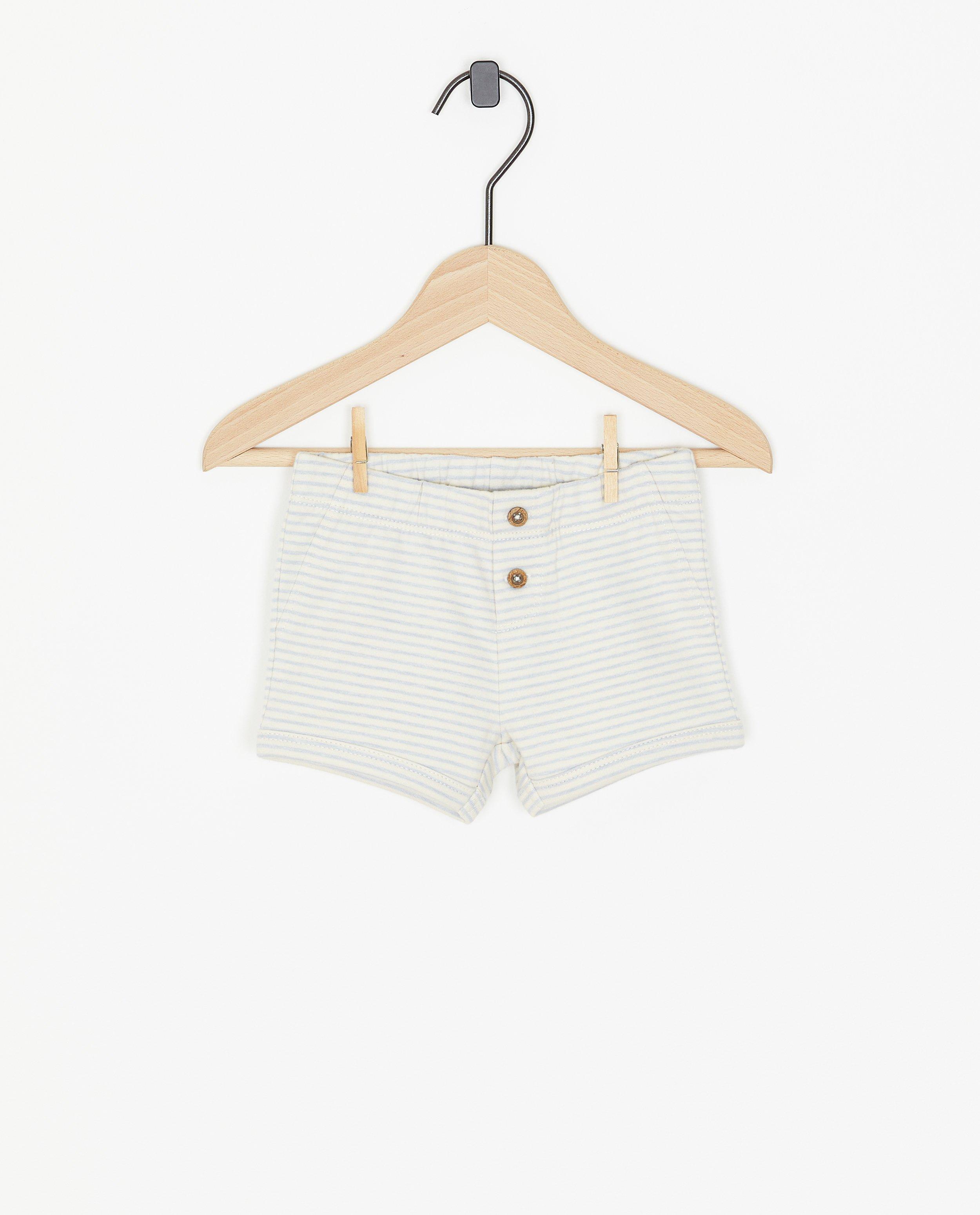 Short blanc rayé - null - Newborn 50-68
