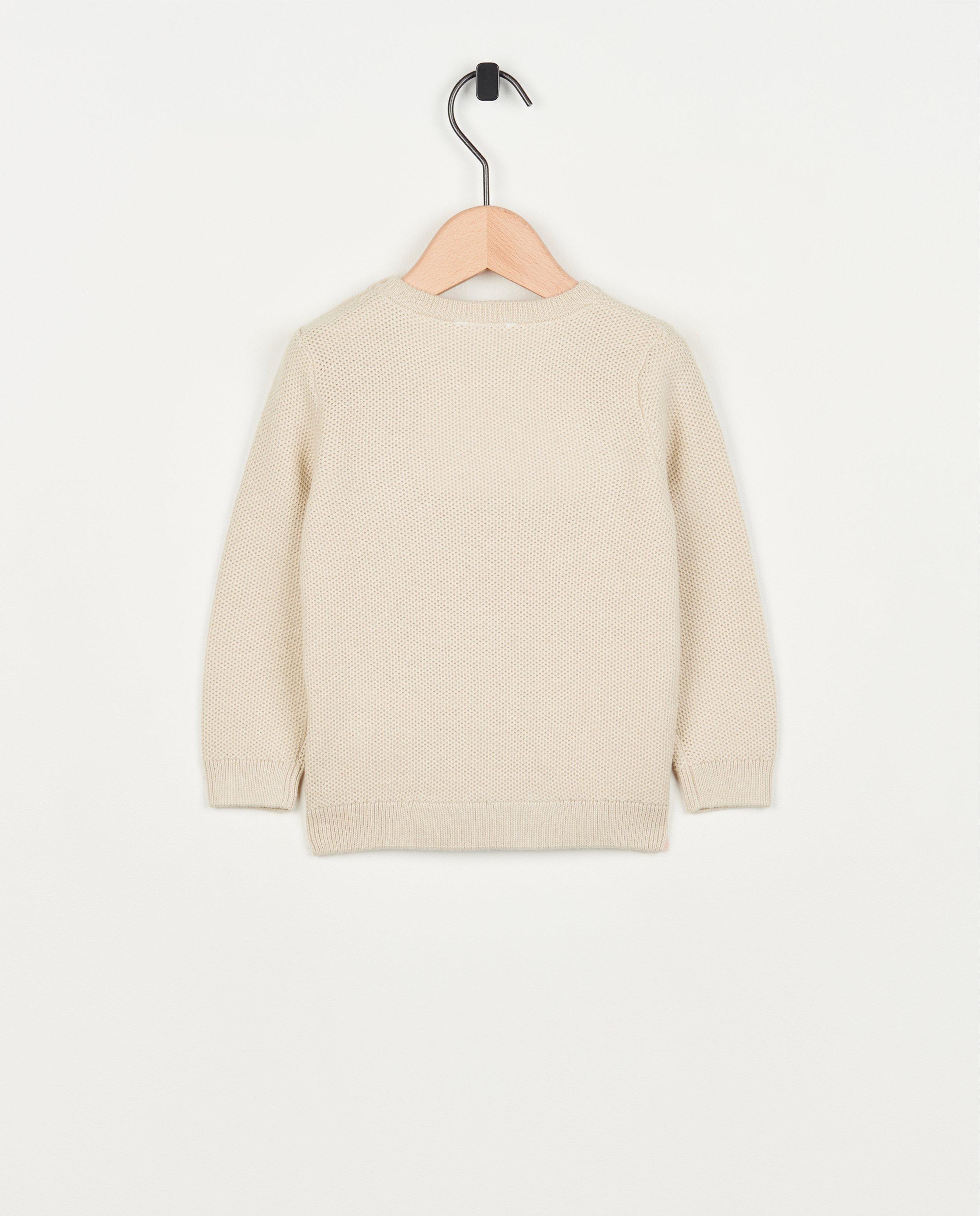 Truien - Beige trui met knopen