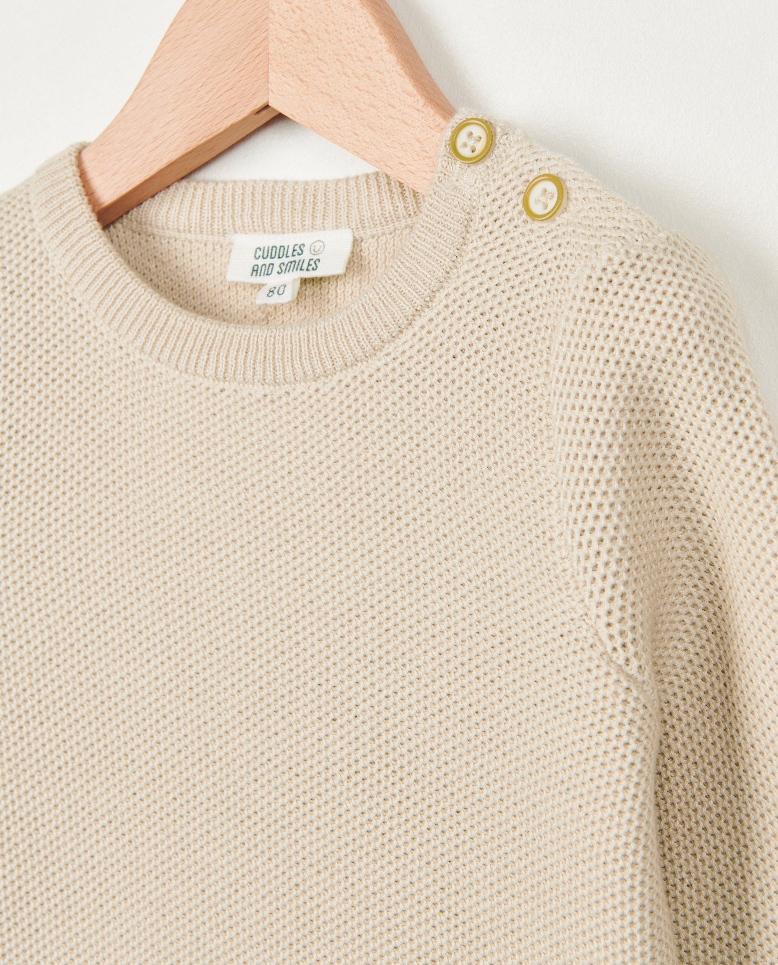 Truien - Beige trui met knopen