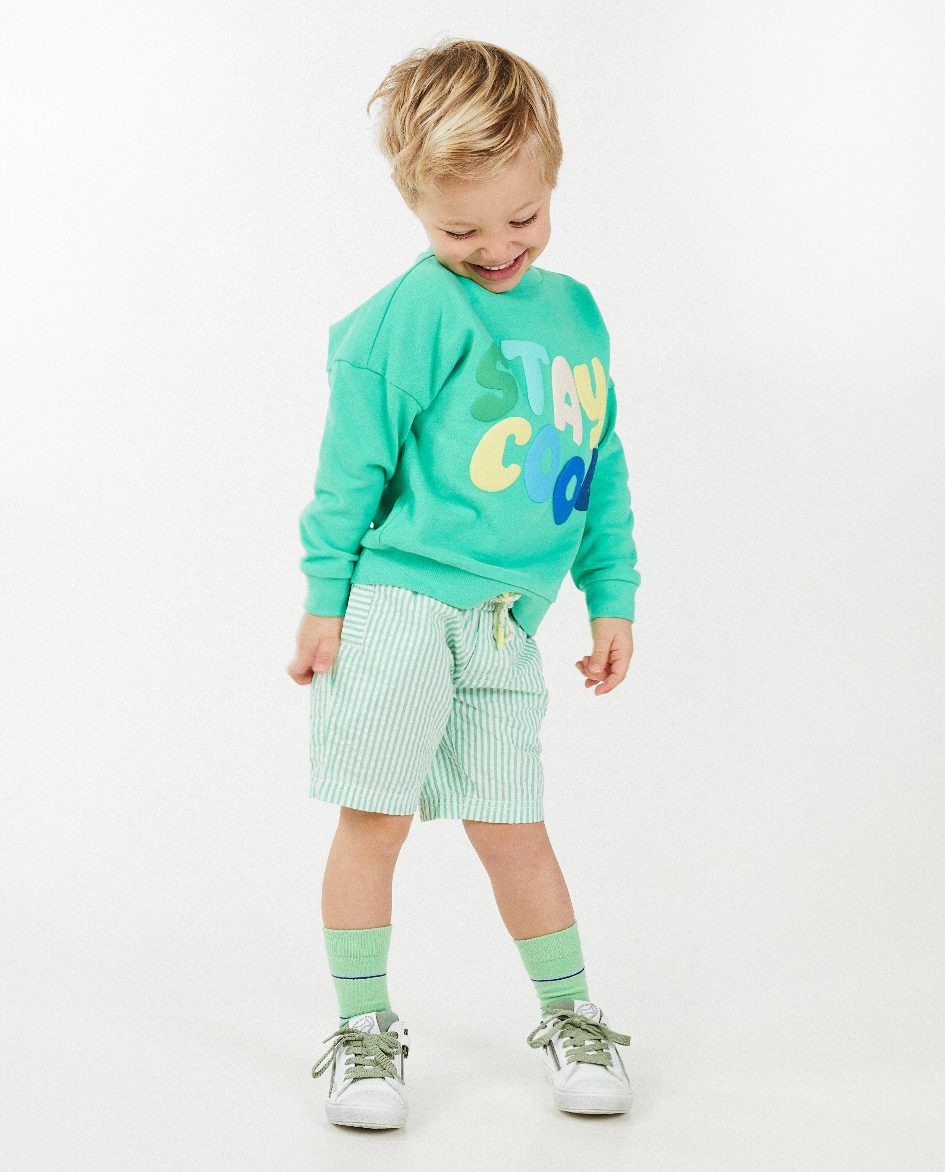 Groene sweater met opschrift - null - Kidz Nation