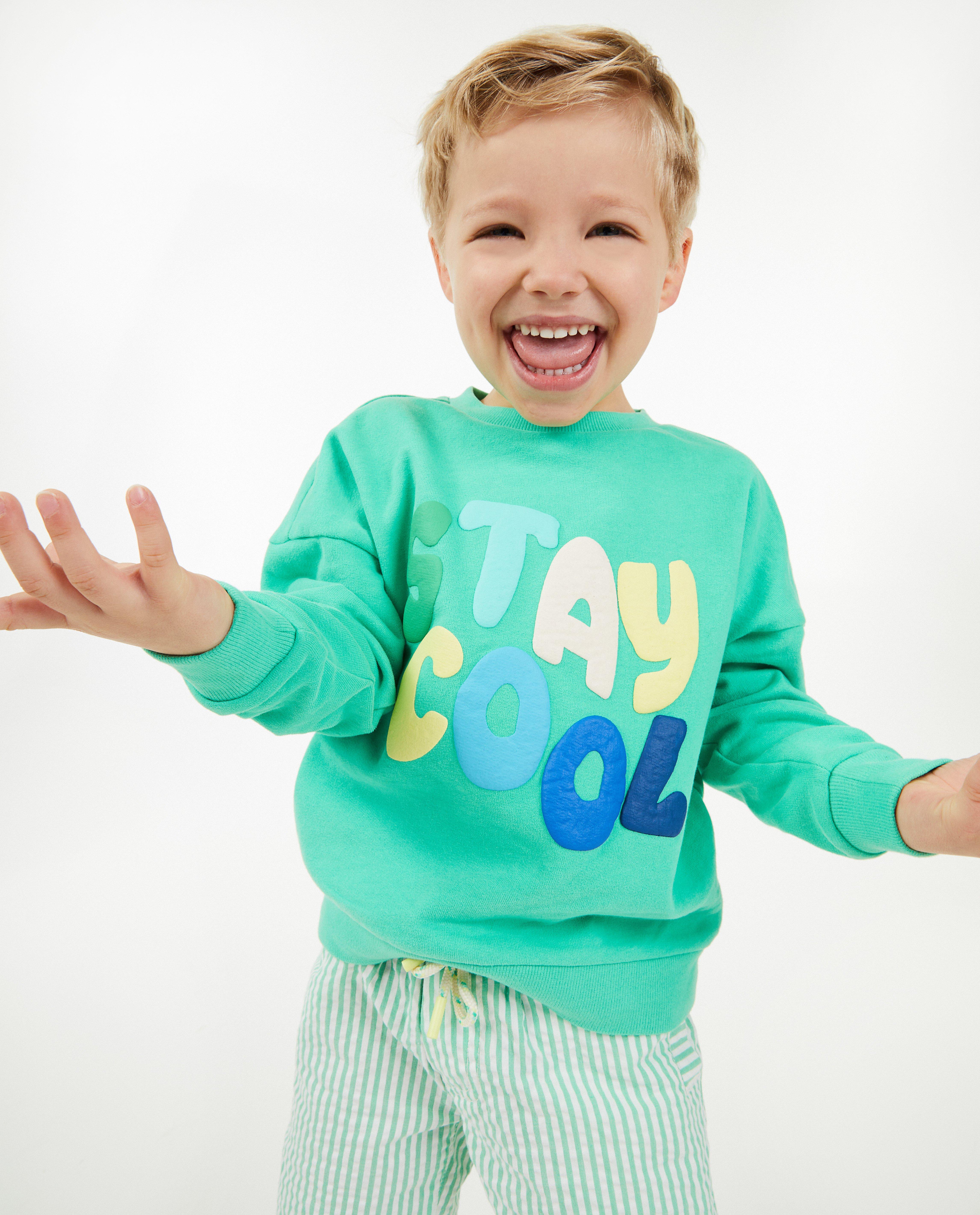 Sweaters - Groene sweater met opschrift