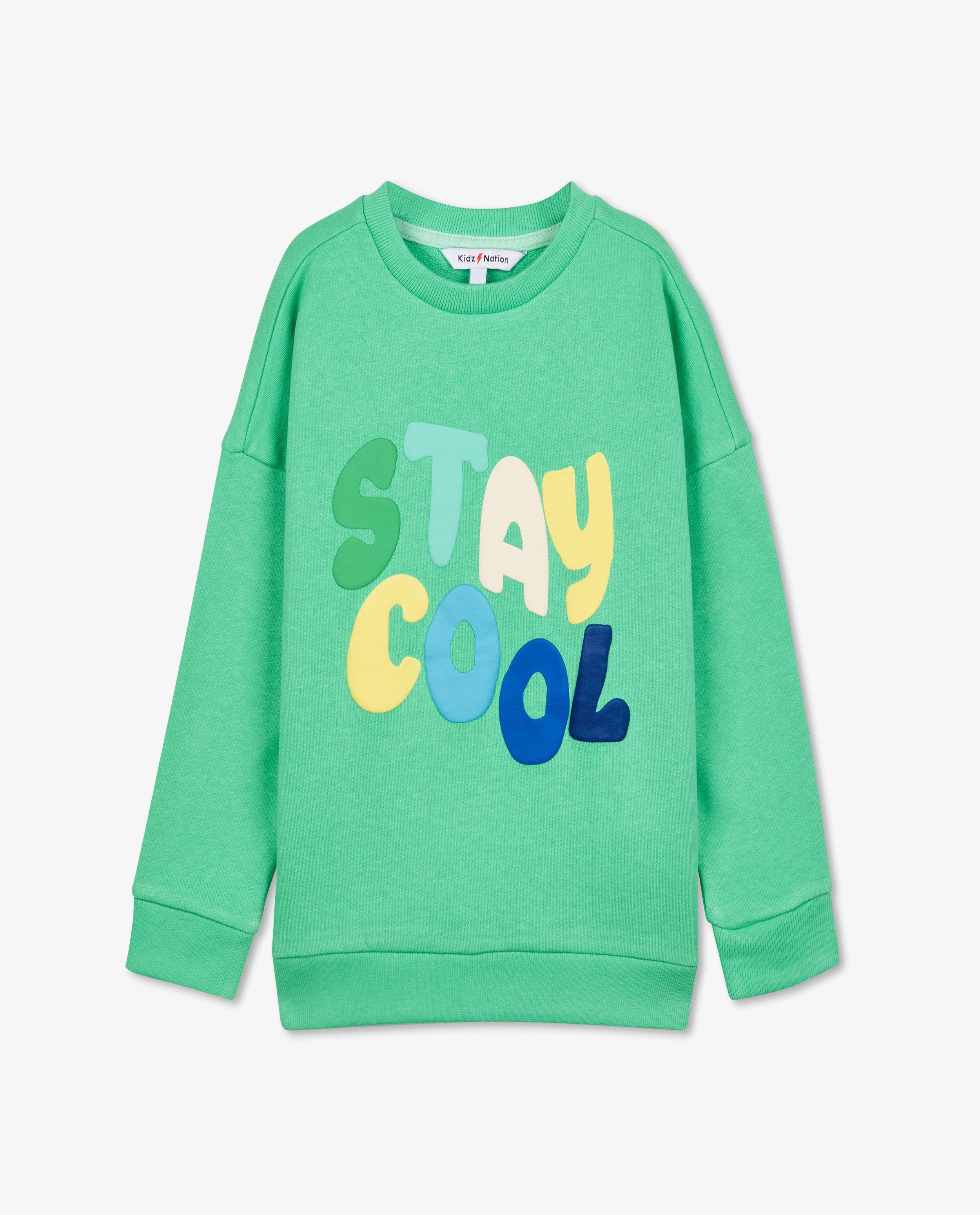 Sweaters - Groene sweater met opschrift