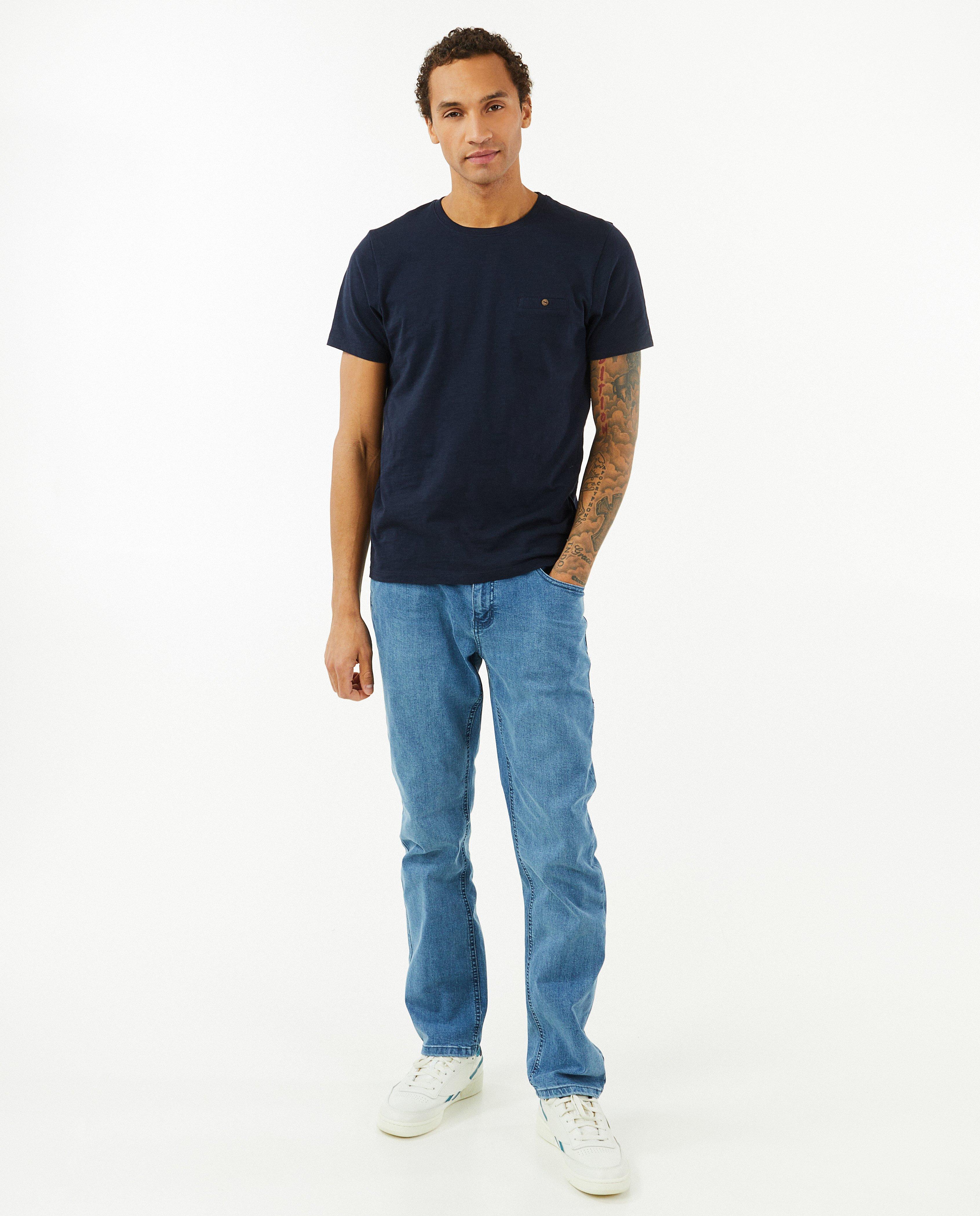 Blauwe jeans, regular fit - null - Brams Paris