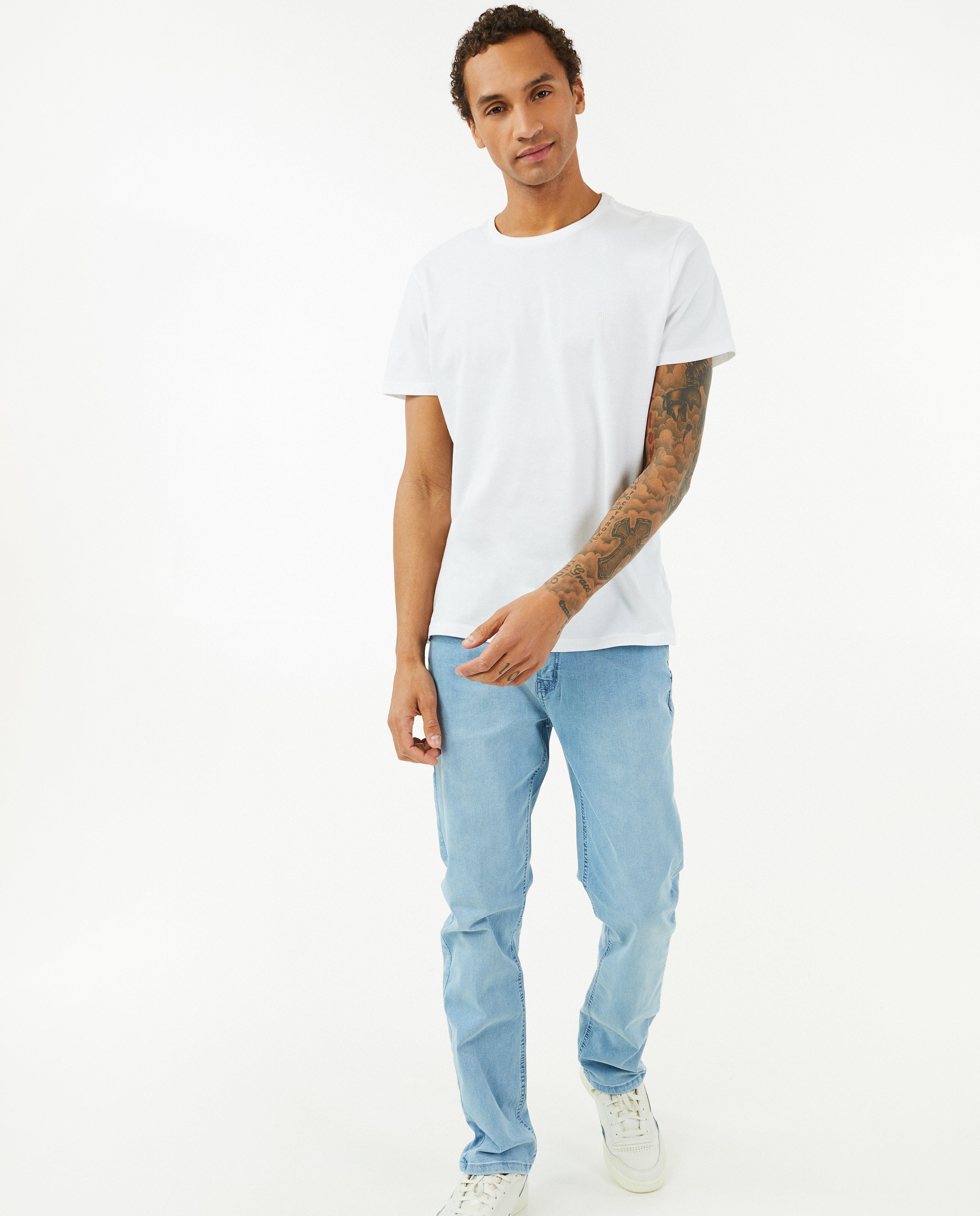 Lichtblauwe jeans, regular fit - null - Brams Paris