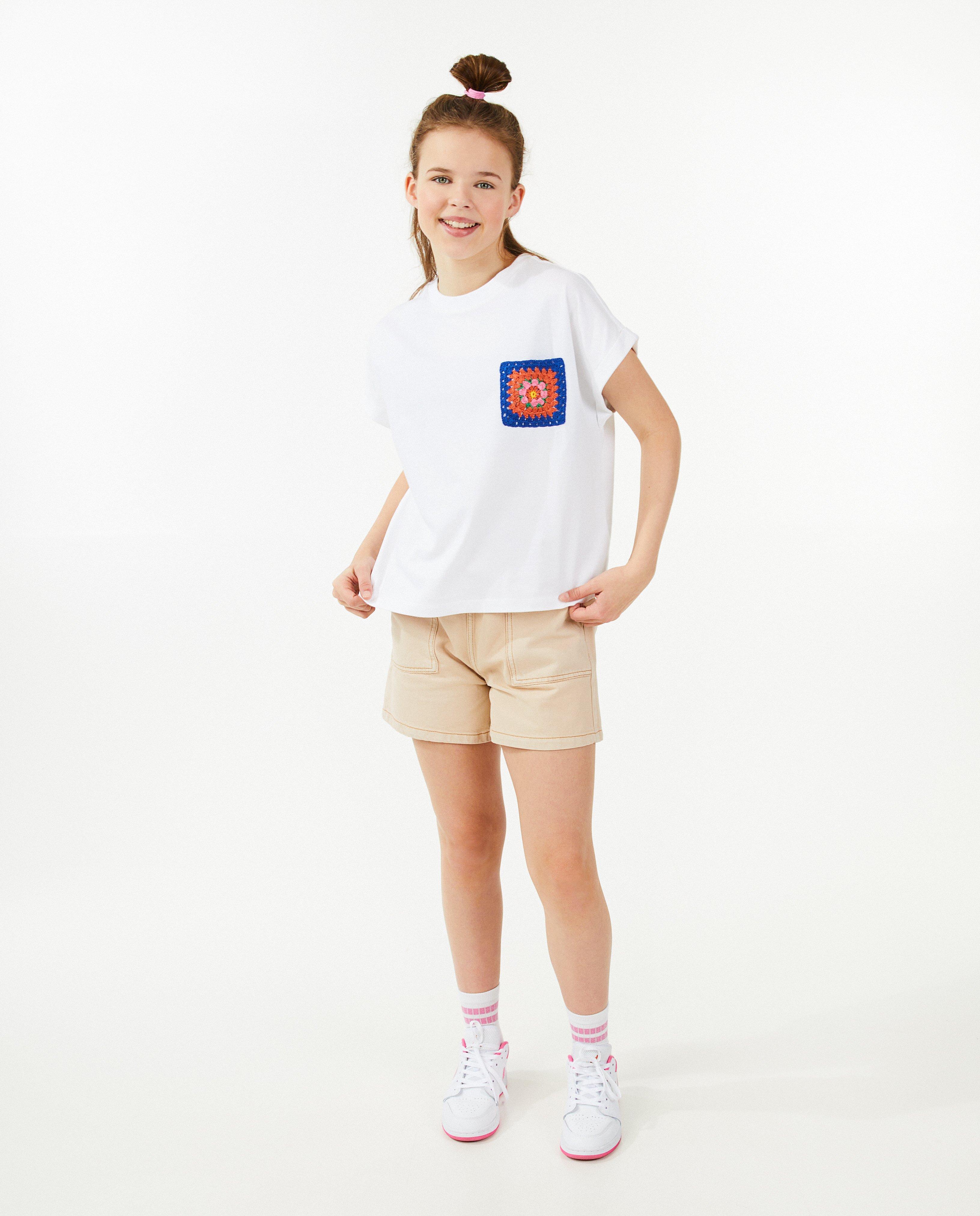 T-shirt blanc avec une poche de poitrine - null - Groggy