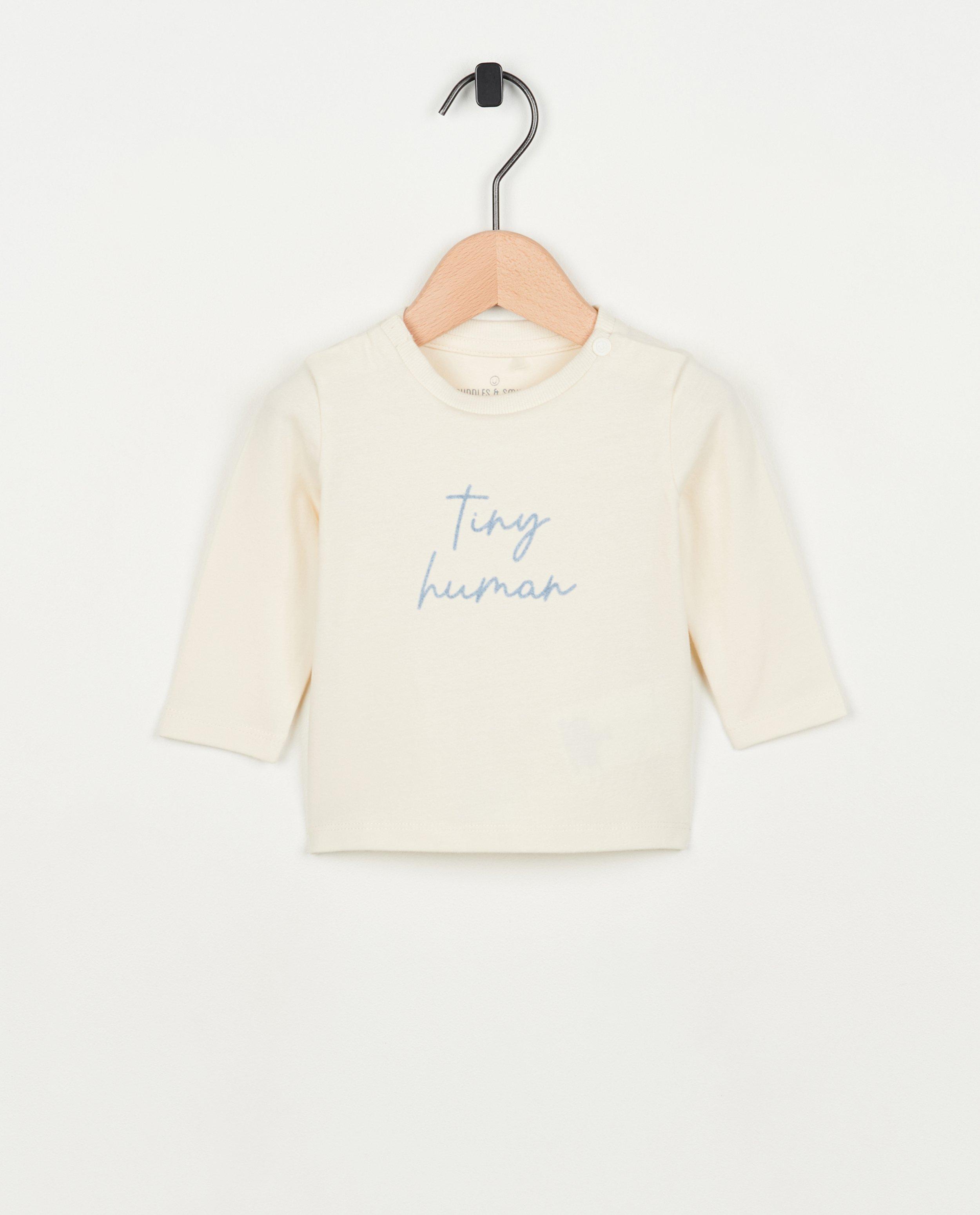 T-shirt à manches longues avec inscription - null - Newborn 50-68