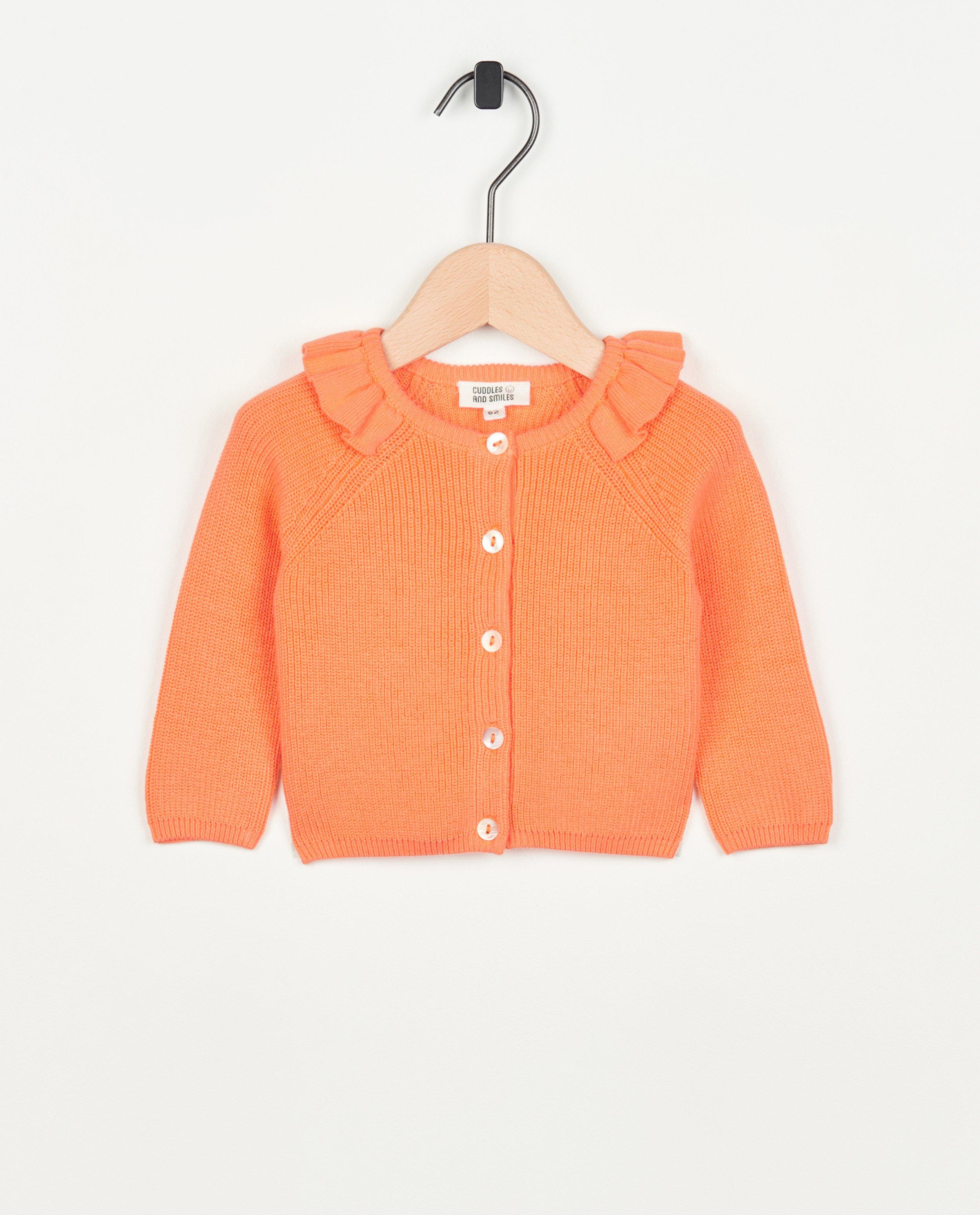 Oranje gebreide cardigan - null - Newborn 50-68