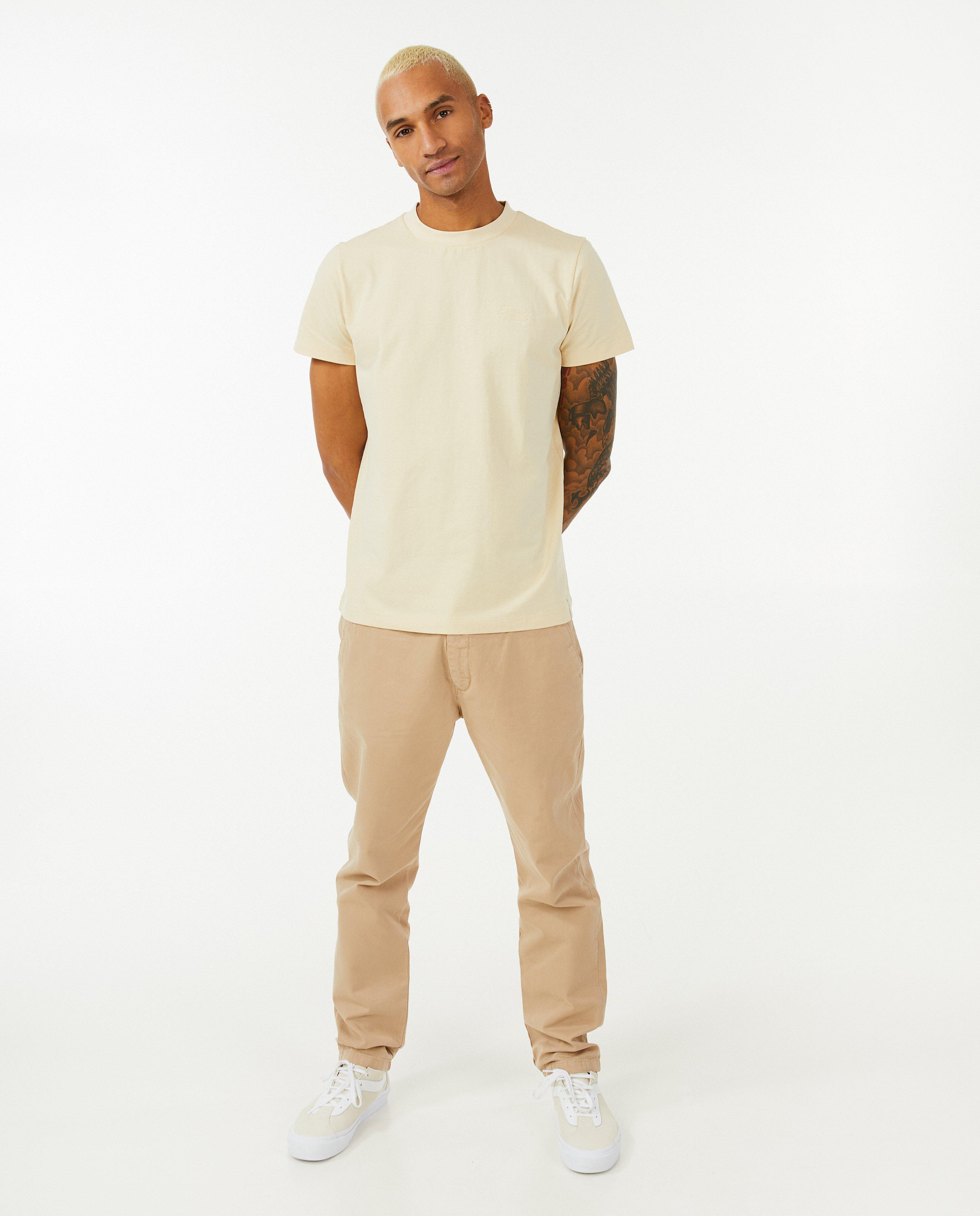 Beige T-shirt met opschrift - null - Quarterback