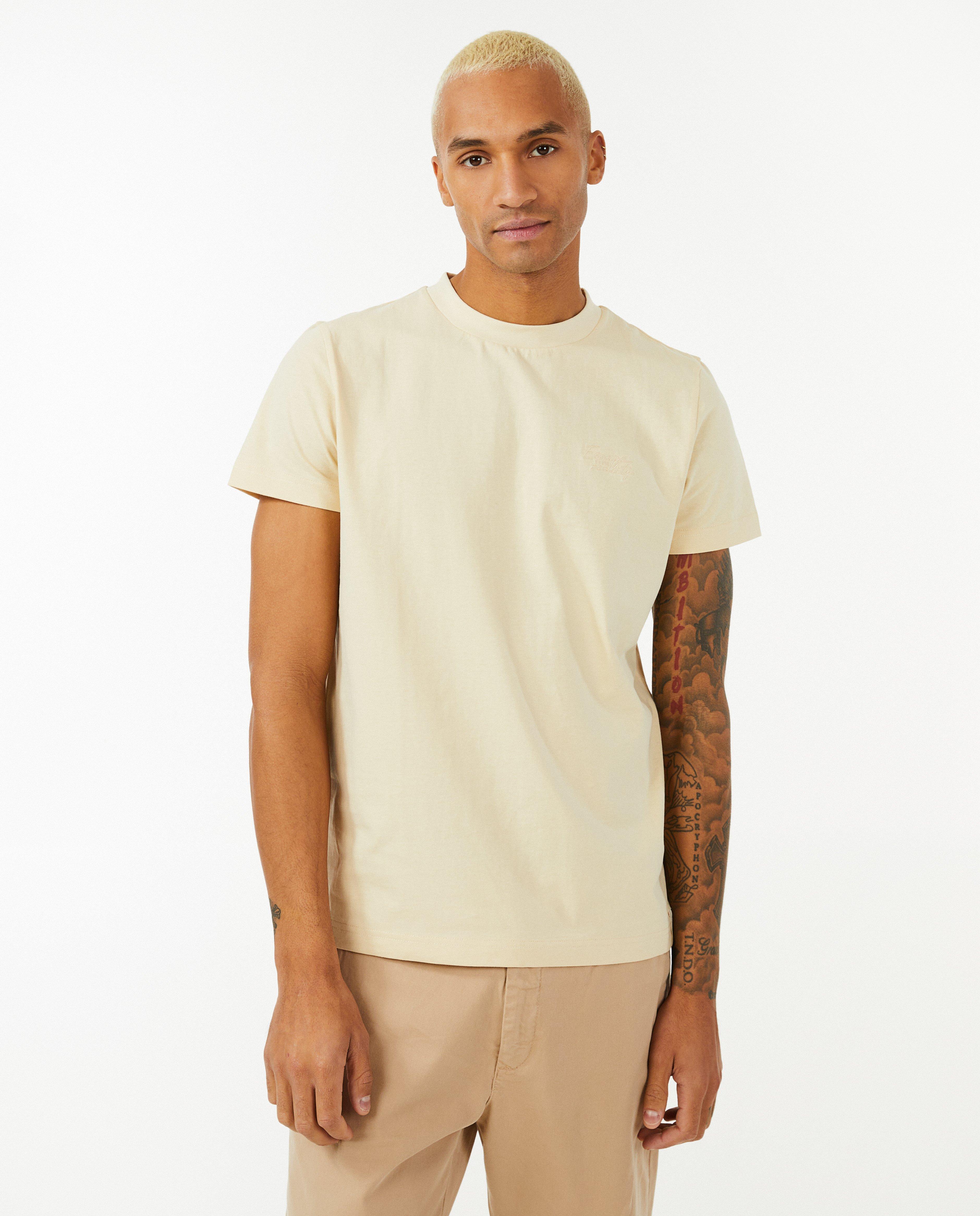 T-shirts - Beige T-shirt met opschrift