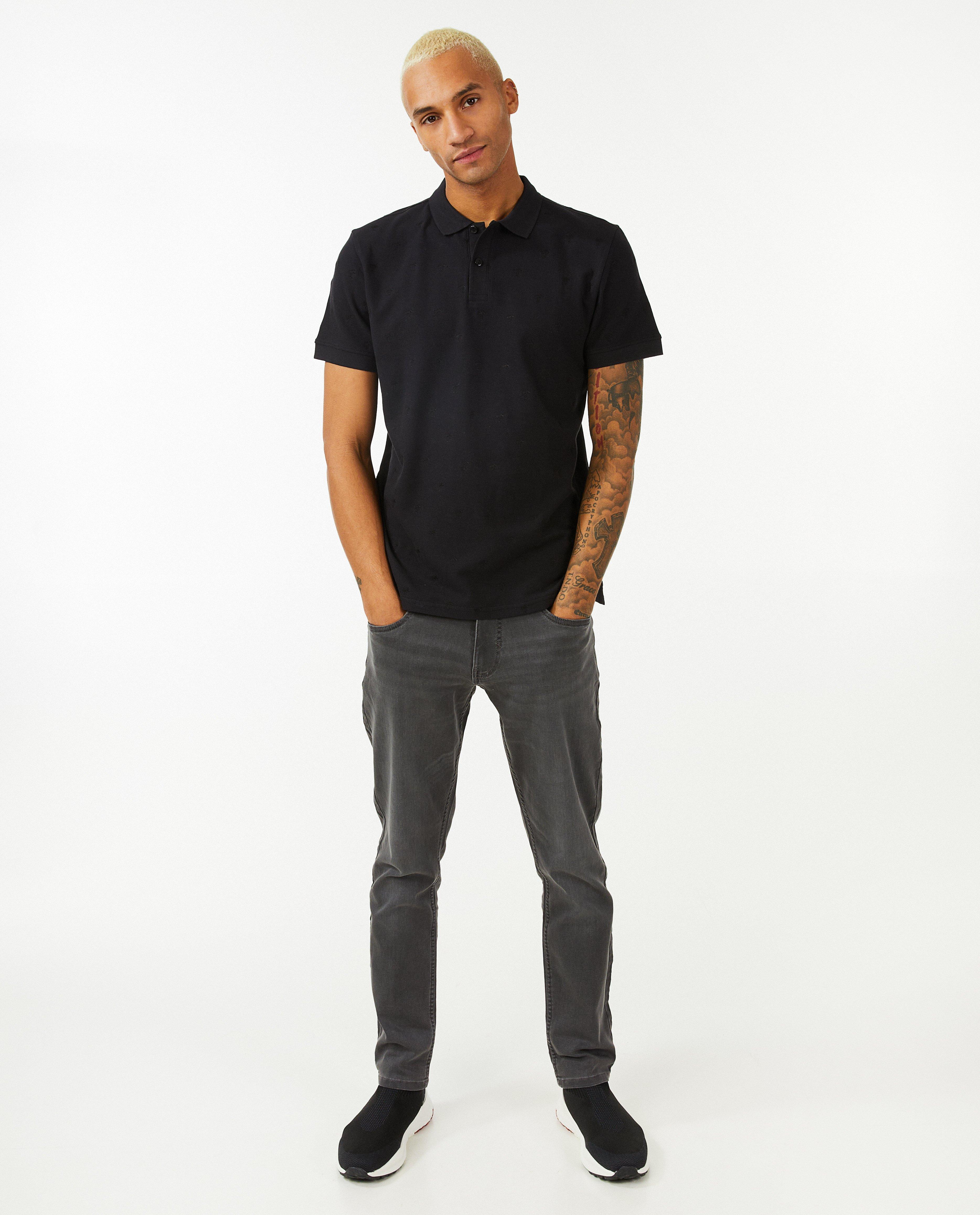 Zwarte polo met print - null - Quarterback