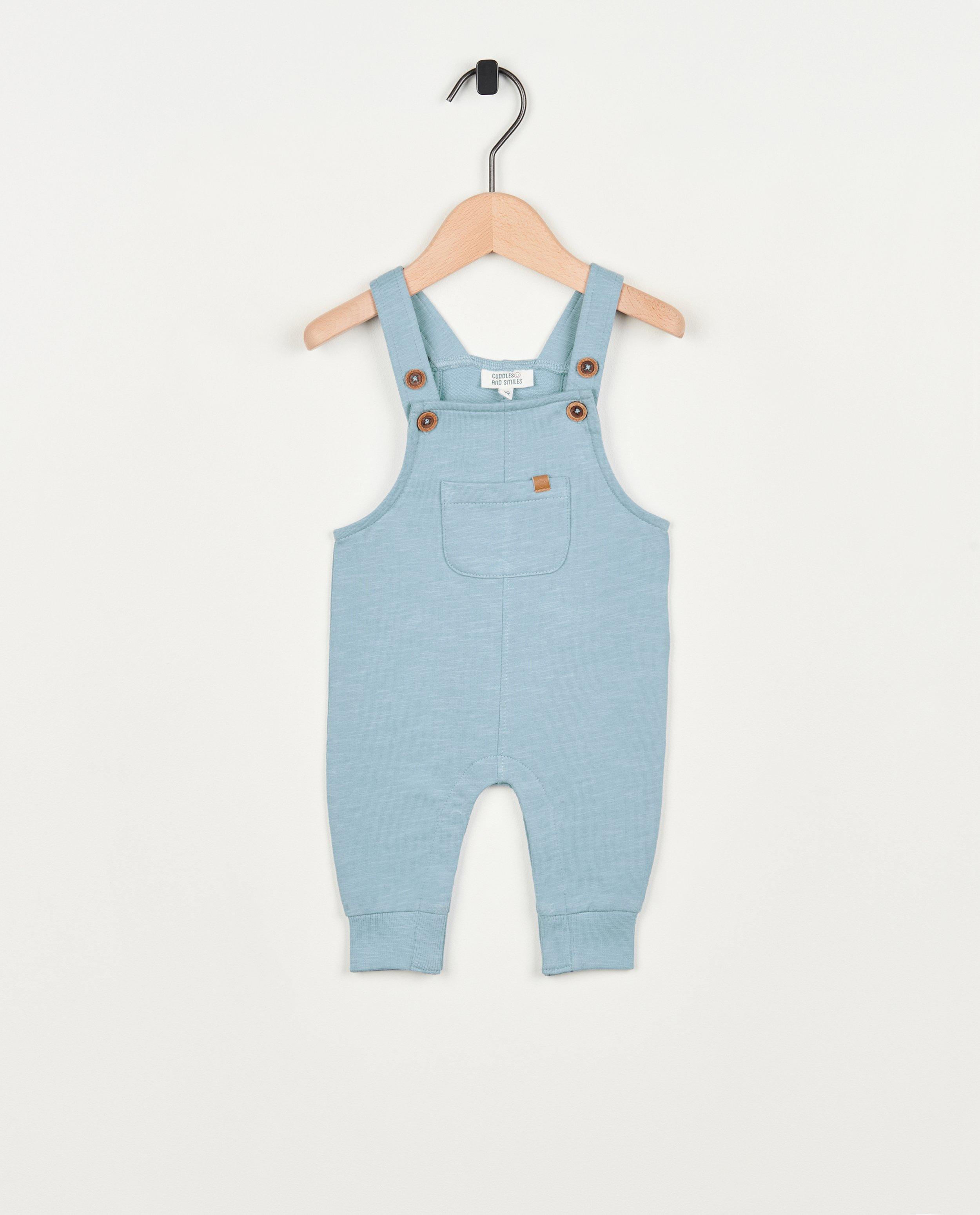 Blauwe jumpsuit van sweatstof - null - Newborn 50-68