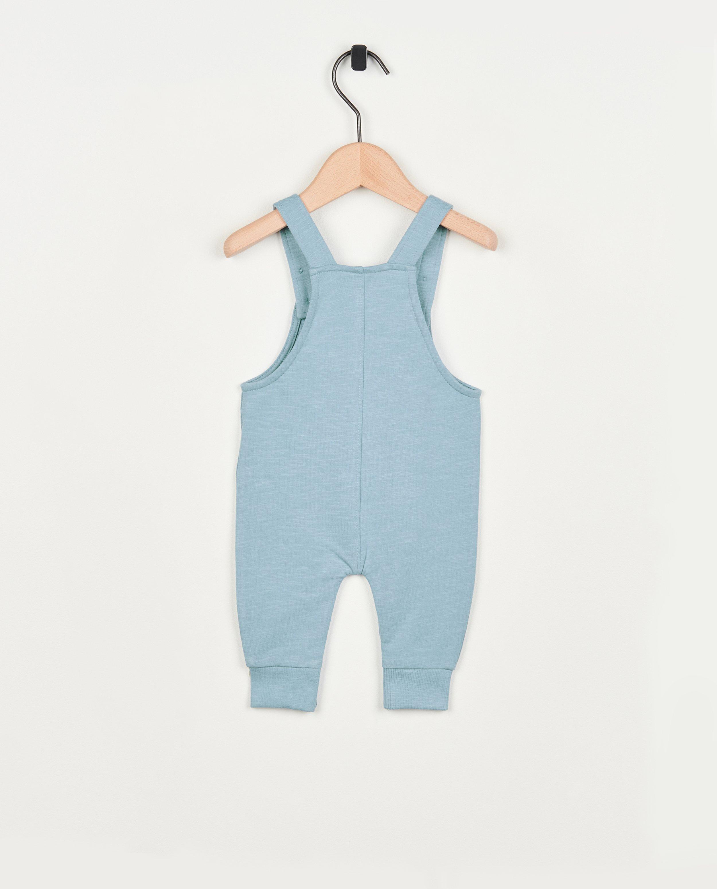Broeken - Blauwe jumpsuit van sweatstof