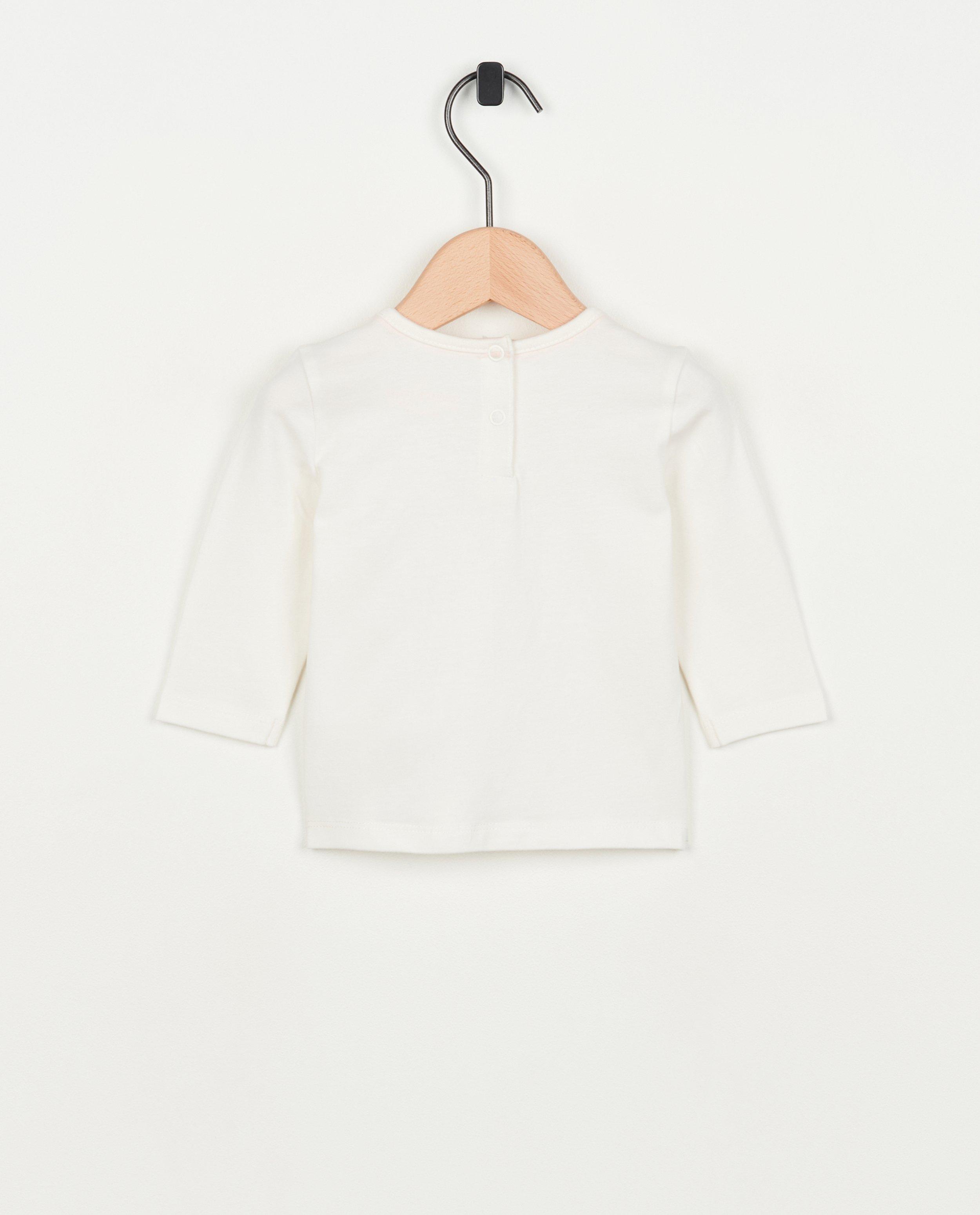 T-shirts - Witte longsleeve met print