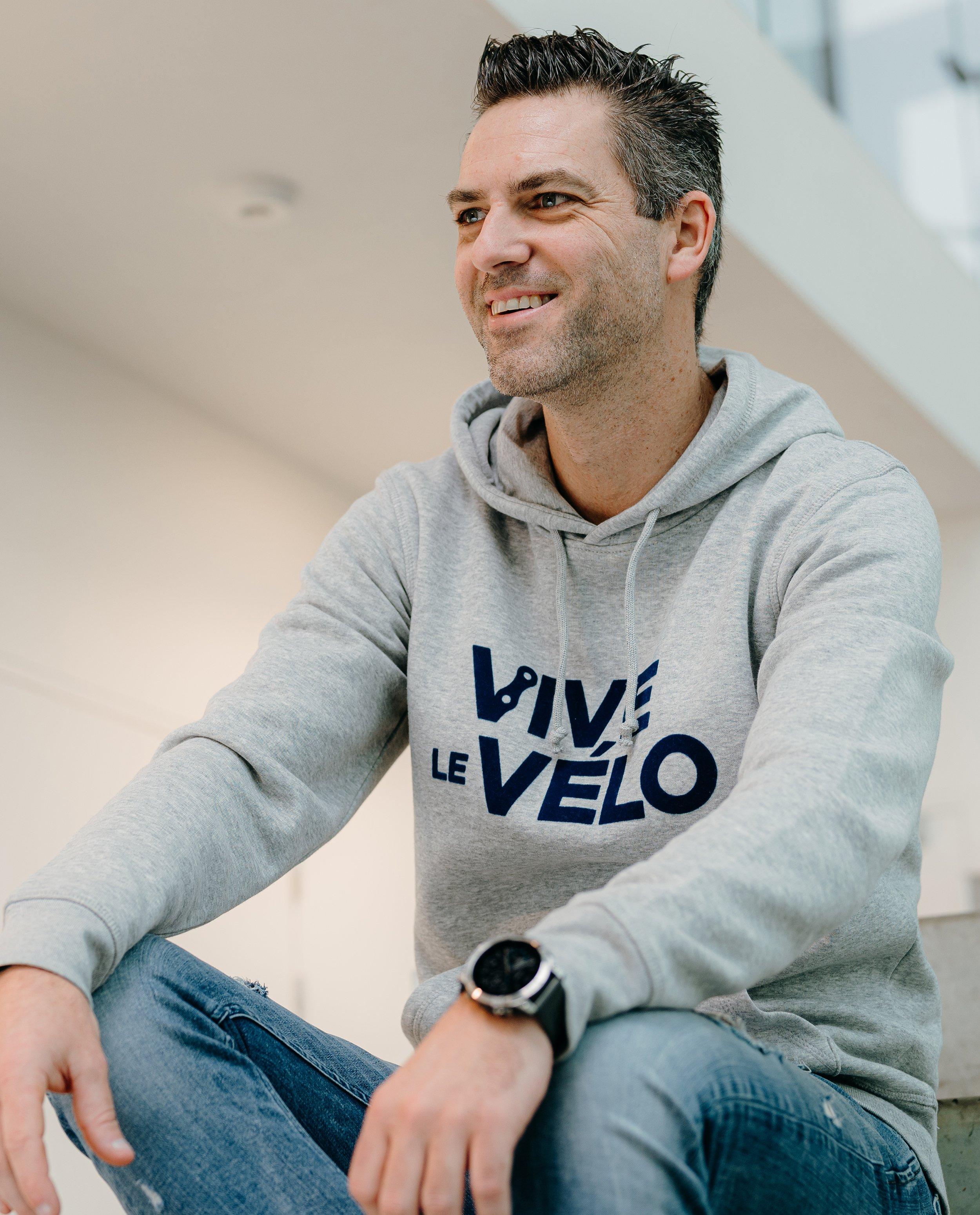 Hoodie met bloklogo, heren - null - Vive le vélo