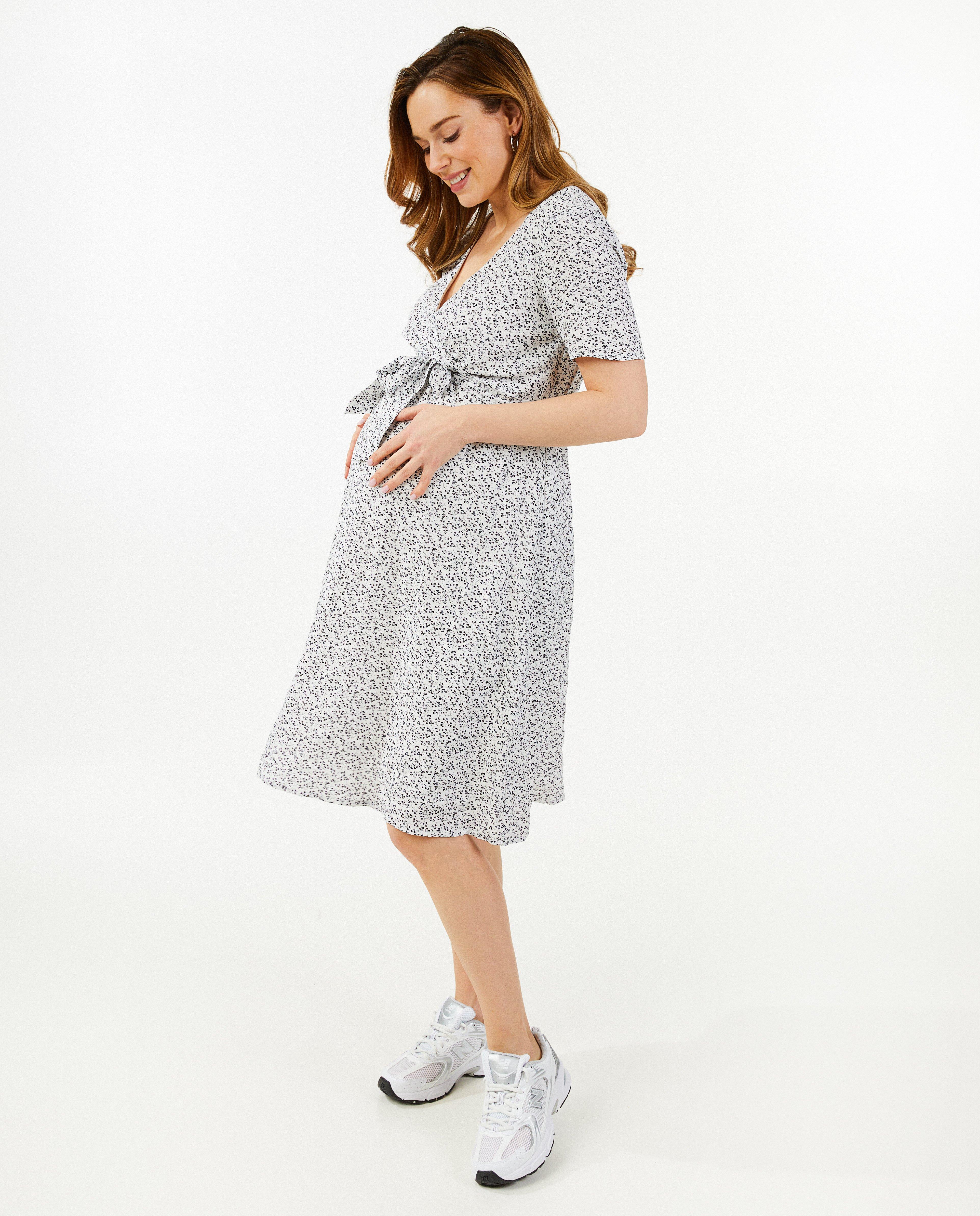 Zwangerschapsjurk met bloemenprint - Product Detail - wit - afbeelding nummer 2