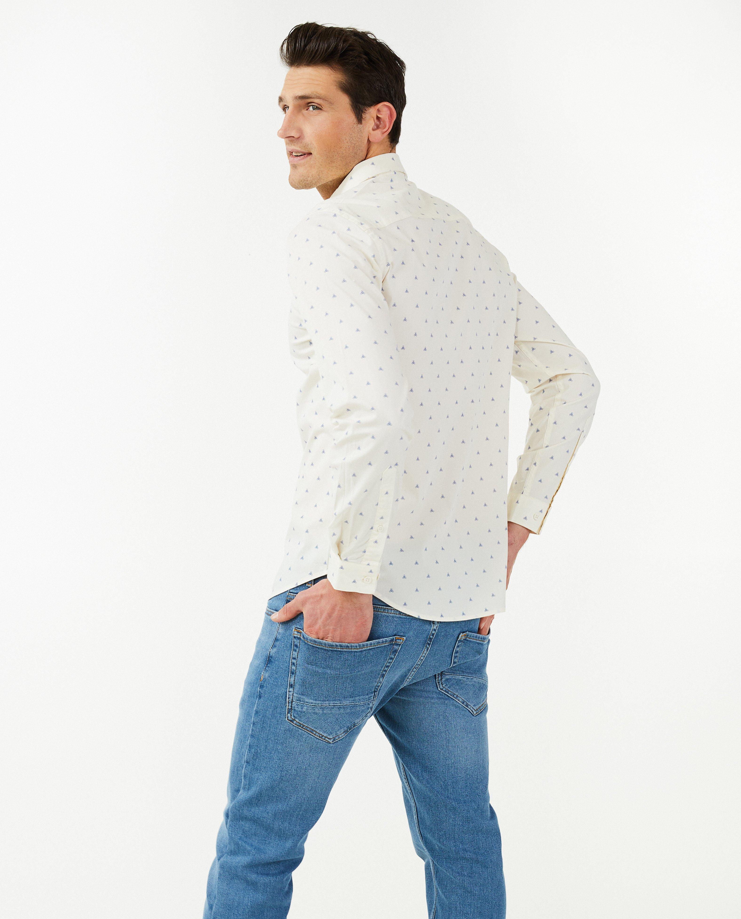 Hemden - Wit hemd met print