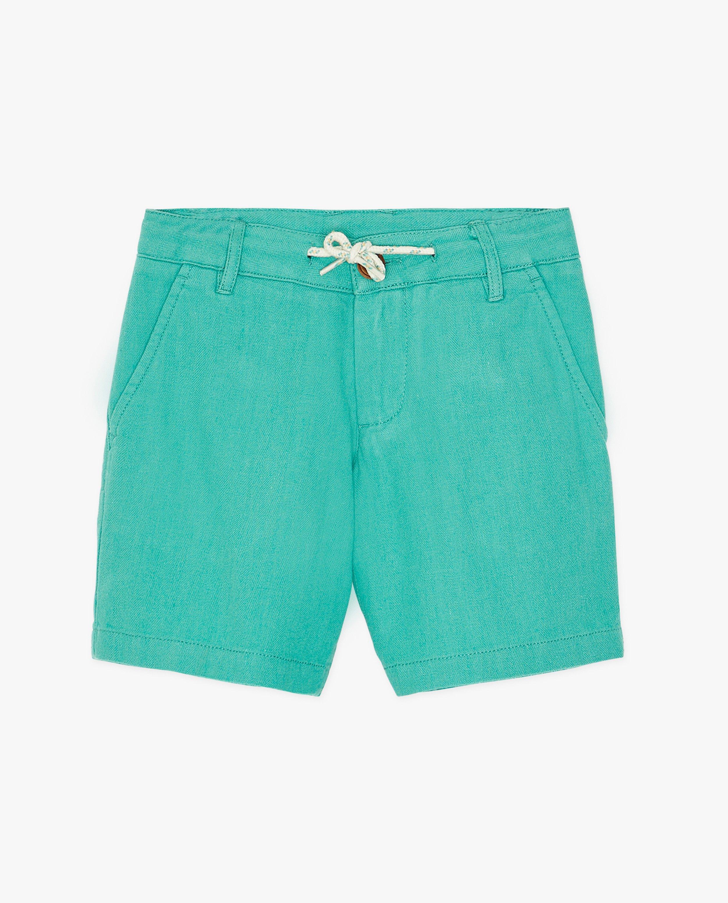 Shorts - Short vert avec cordon de serrage sous tunnel