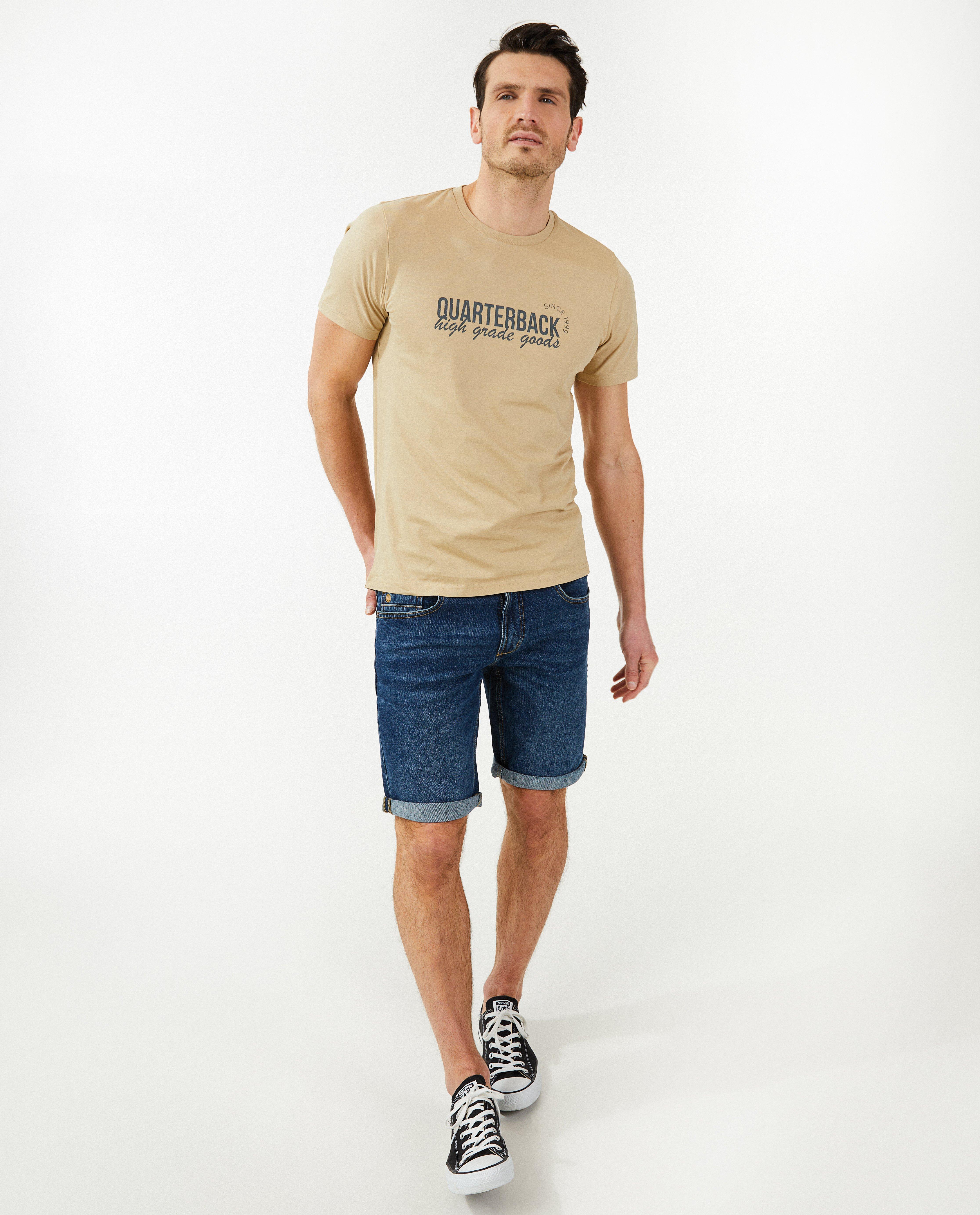 Lichtblauwe jeansshort, slim fit - null - Quarterback