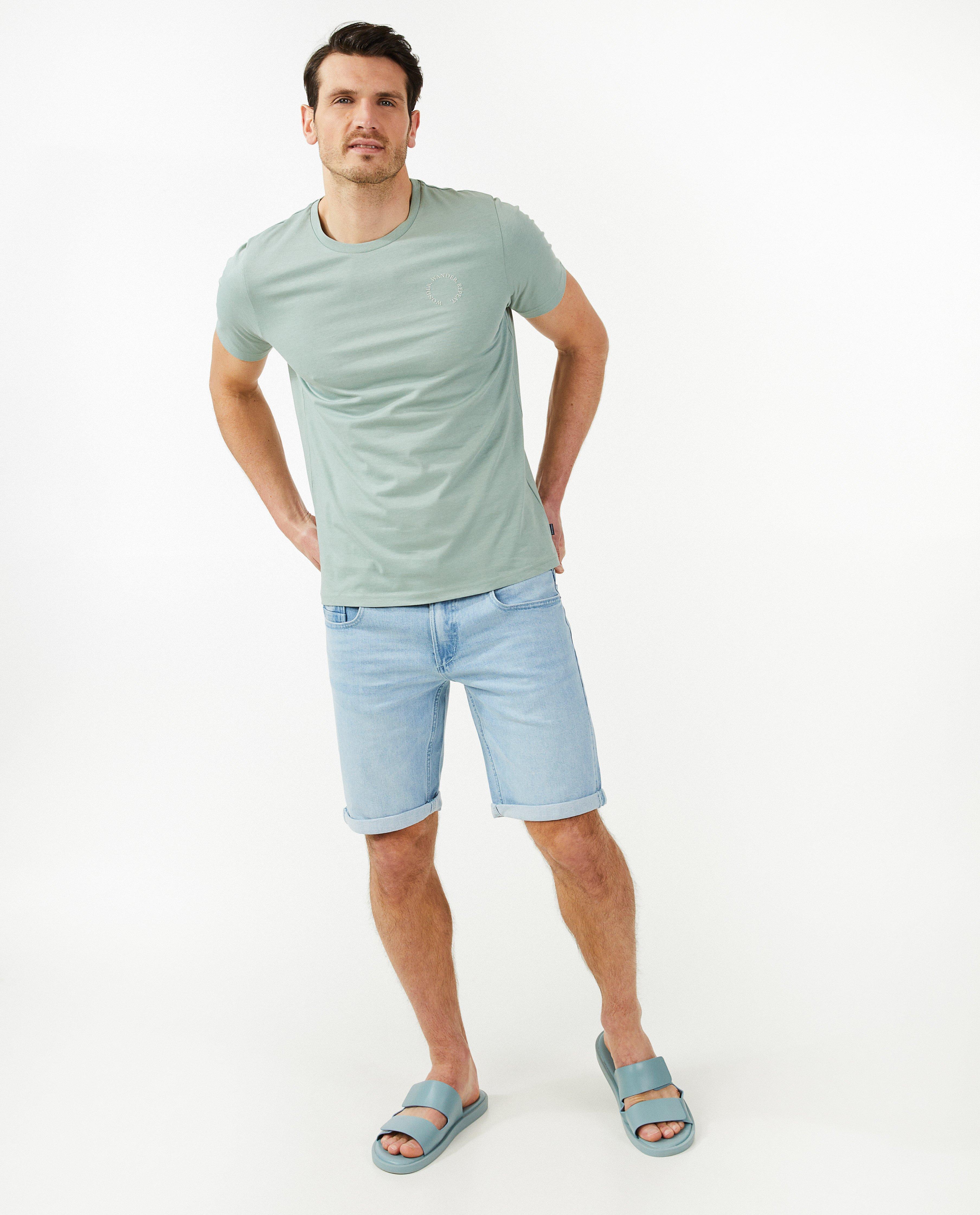 Lichtblauwe jeansshort, slim fit - null - Quarterback