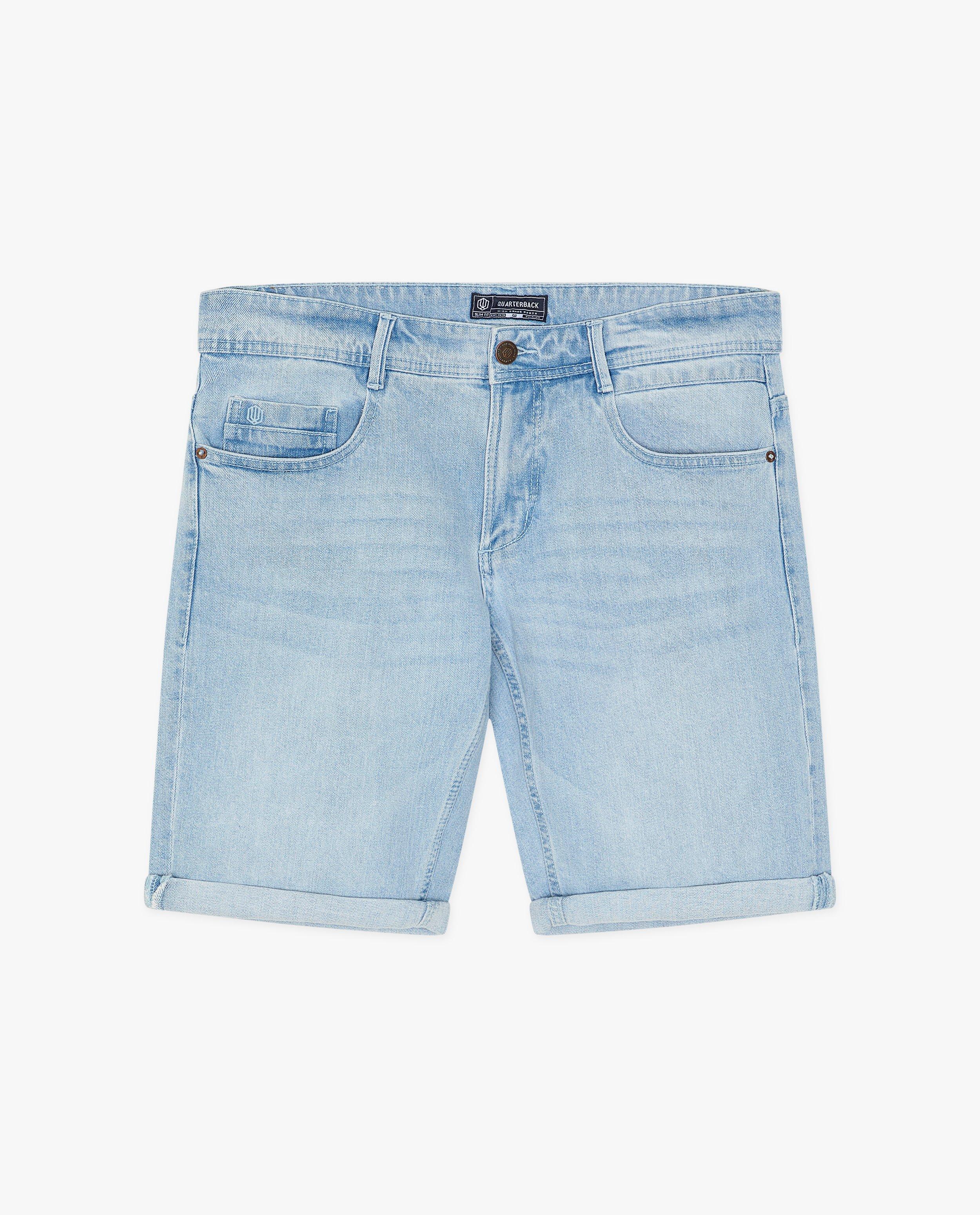 Shorts - Short en jeans bleu foncé, slim fit