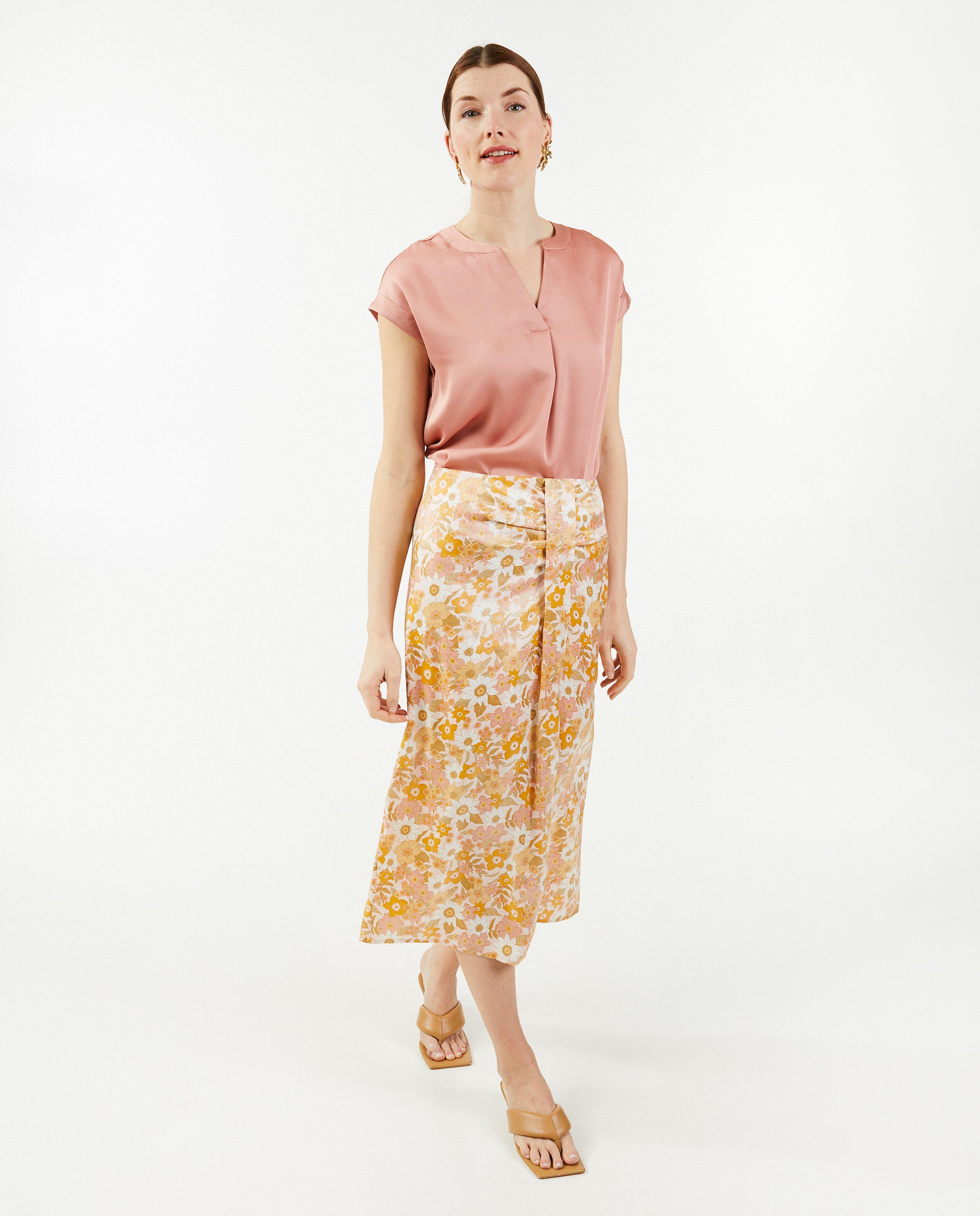 Crêpe blouse met glans - null - Sora