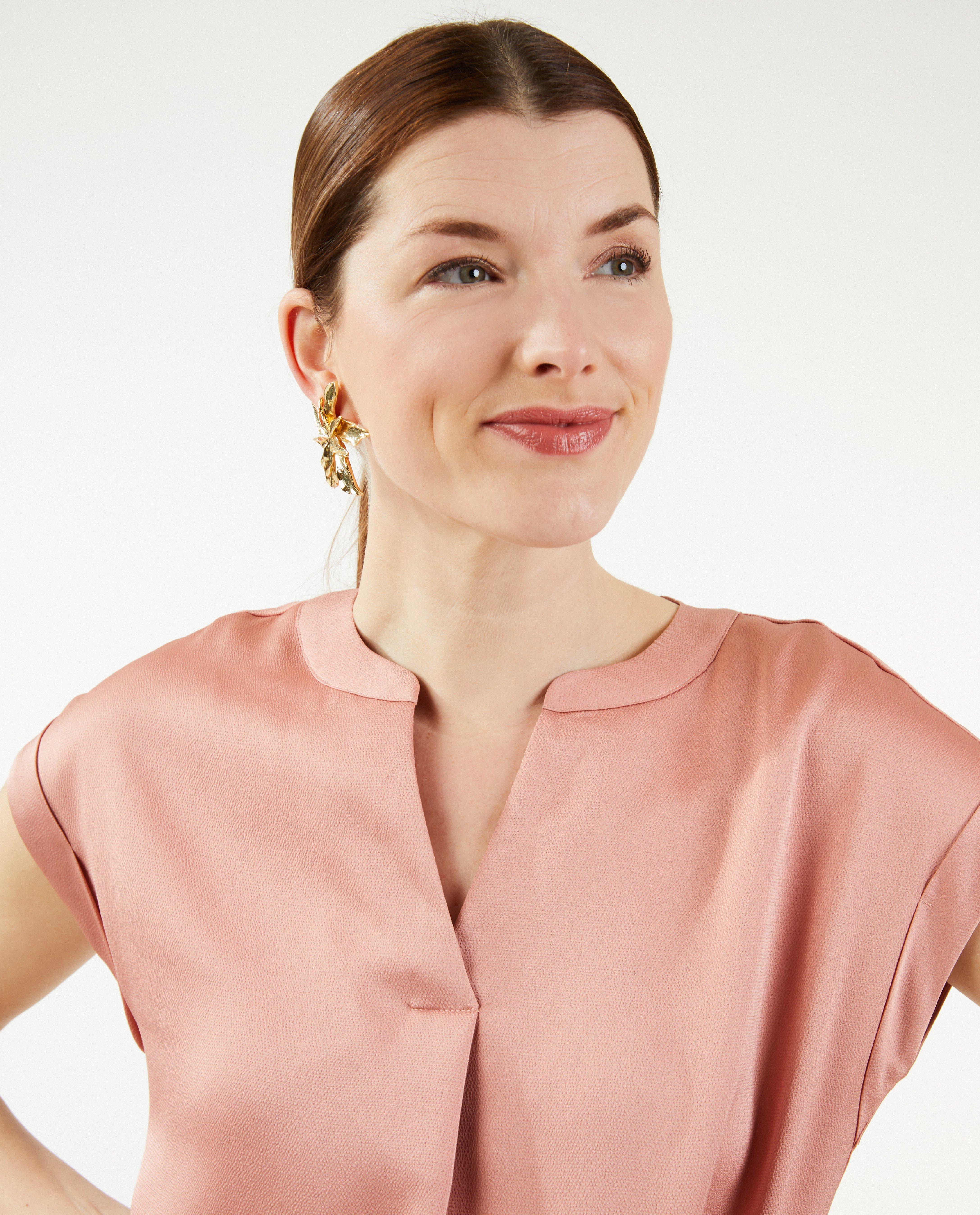 Hemden - Crêpe blouse met glans