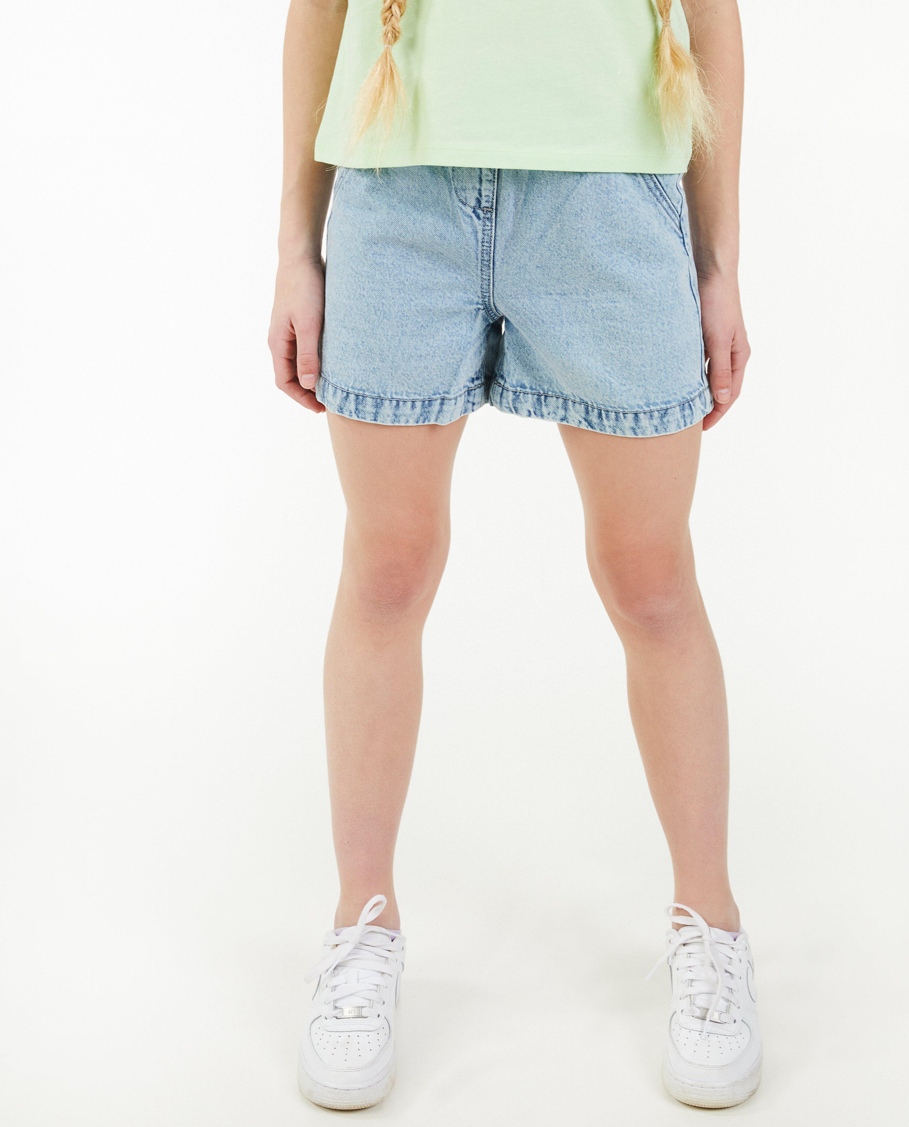 Shorts - Short en jeans à taille élastique