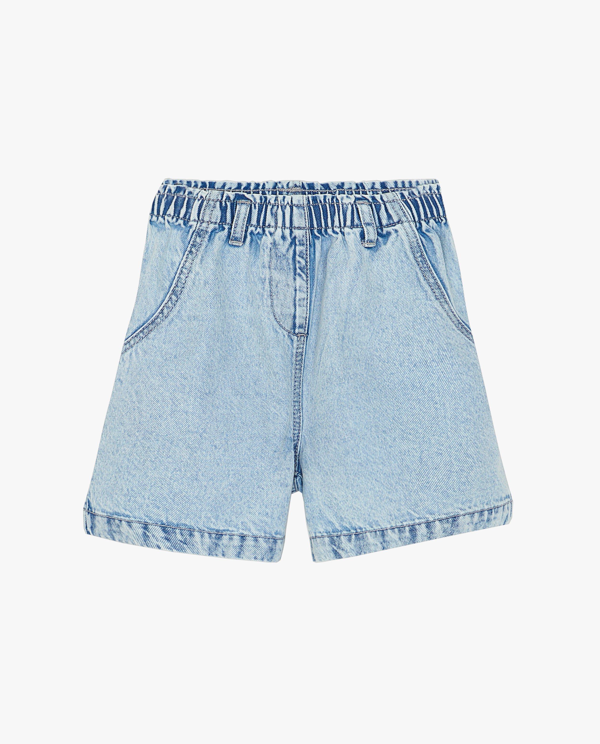 Shorts - Short en jeans à taille élastique