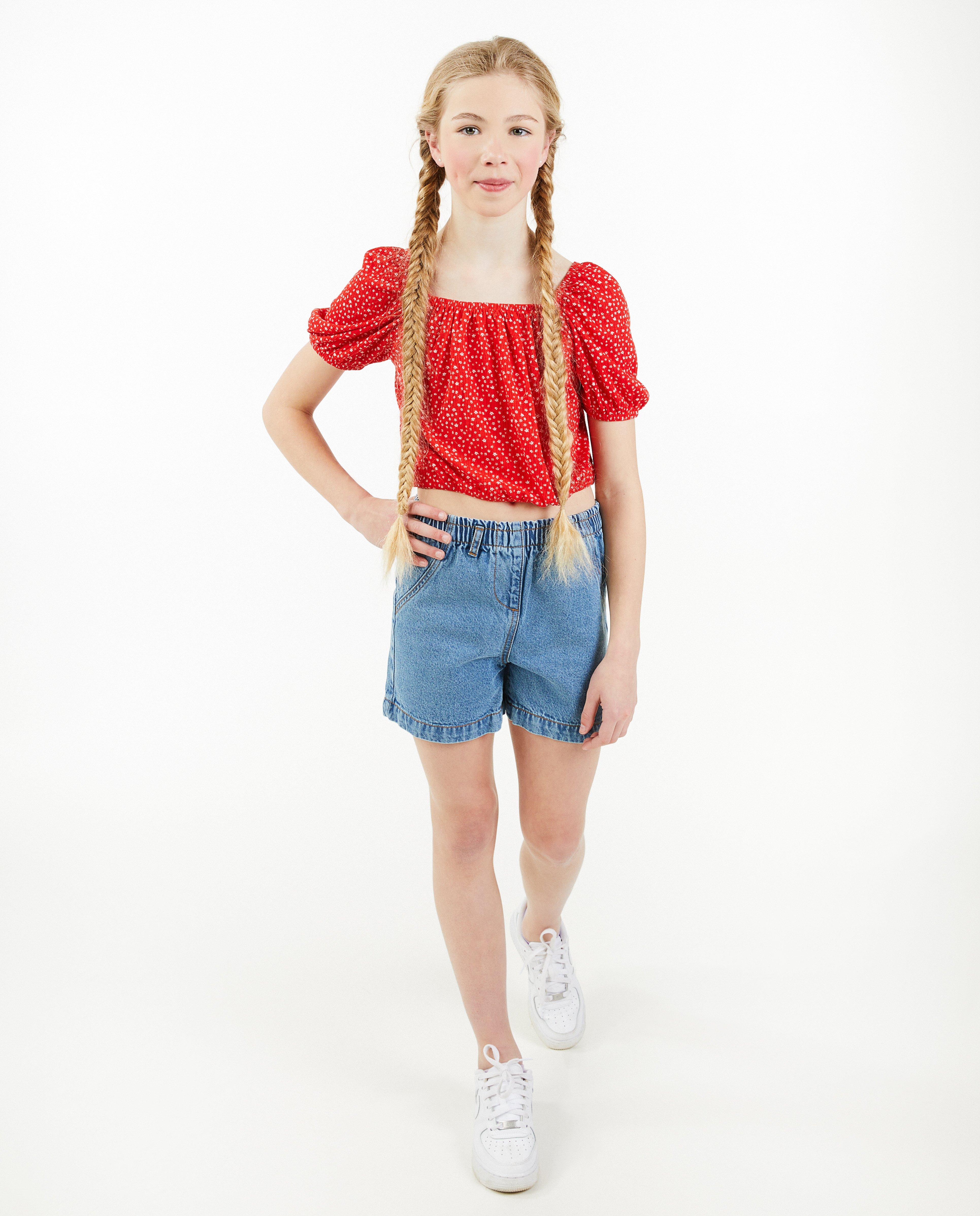 Short en jeans à taille élastique - null - Besties