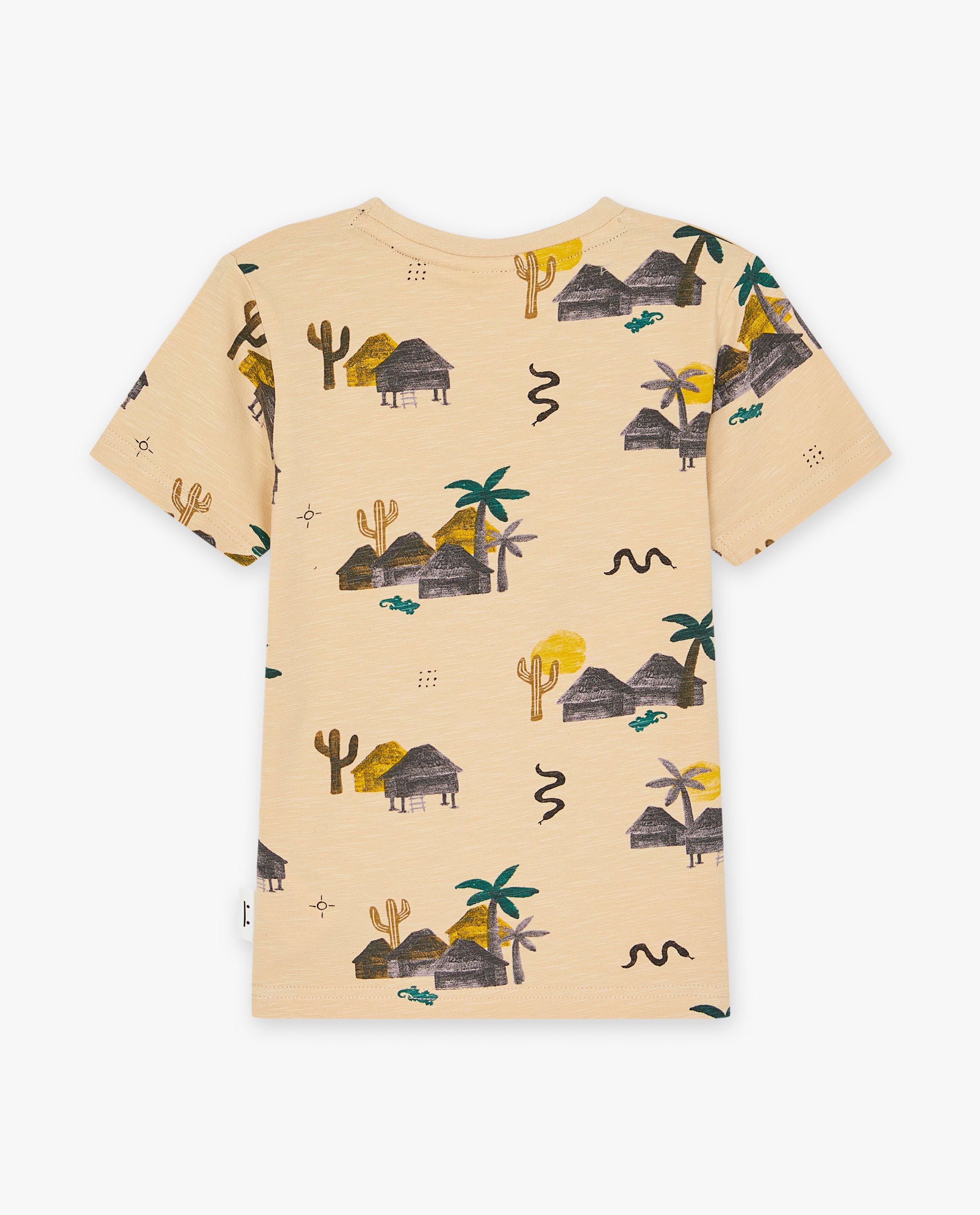 T-shirts - T-shirt beige à imprimé