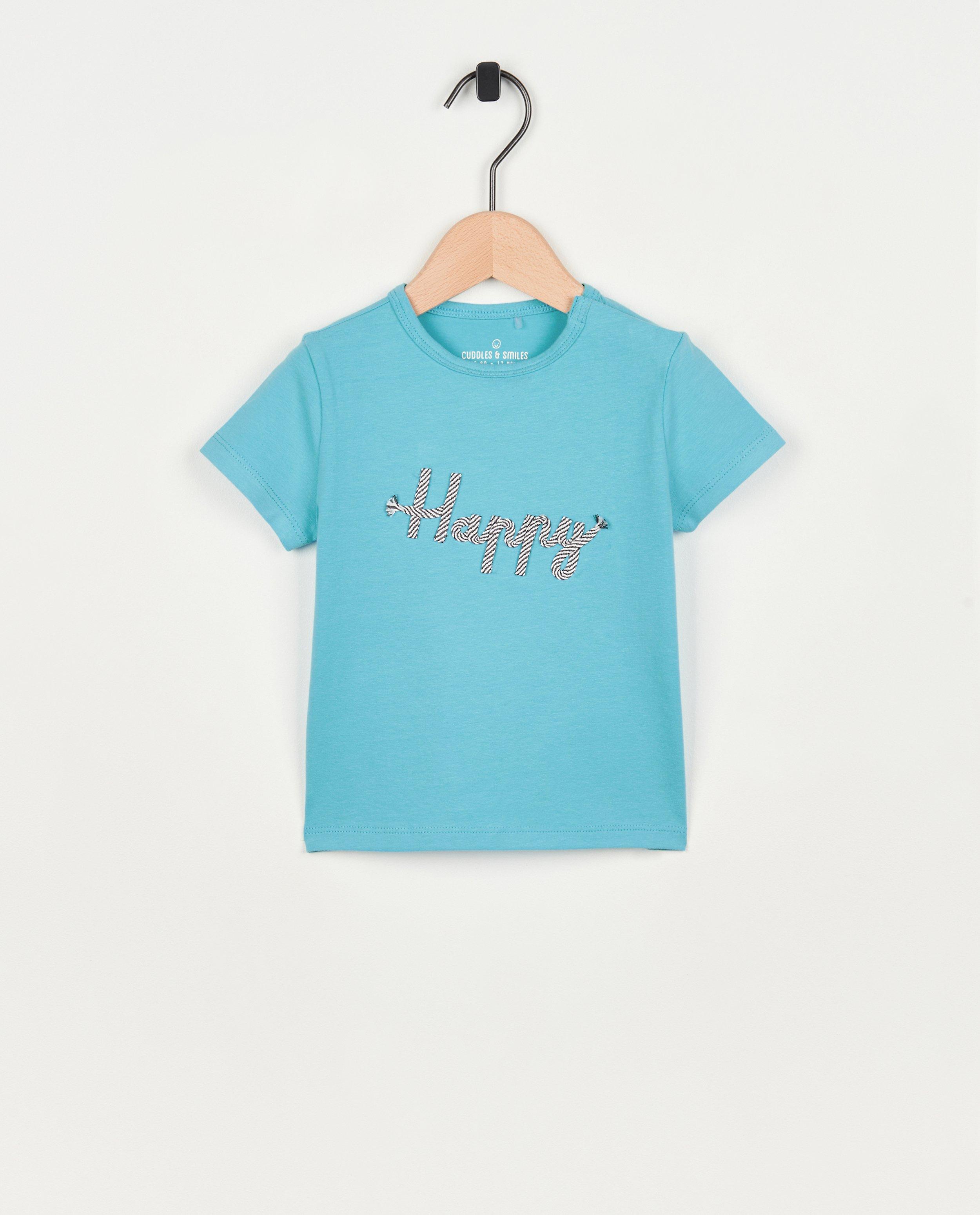 T-shirt bleu à inscription - null - Cuddles and Smiles
