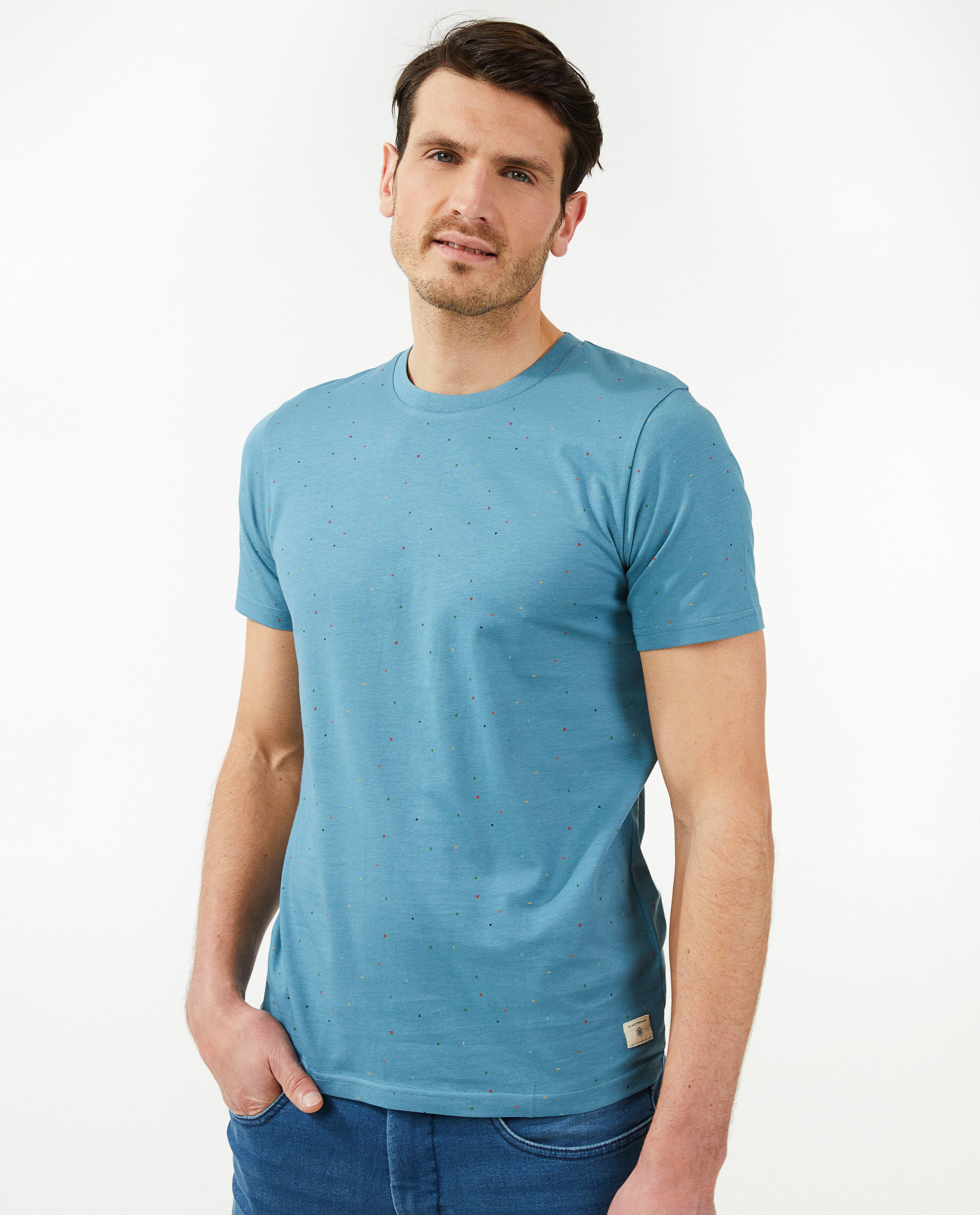 T-shirts - T-shirt bleu à pois