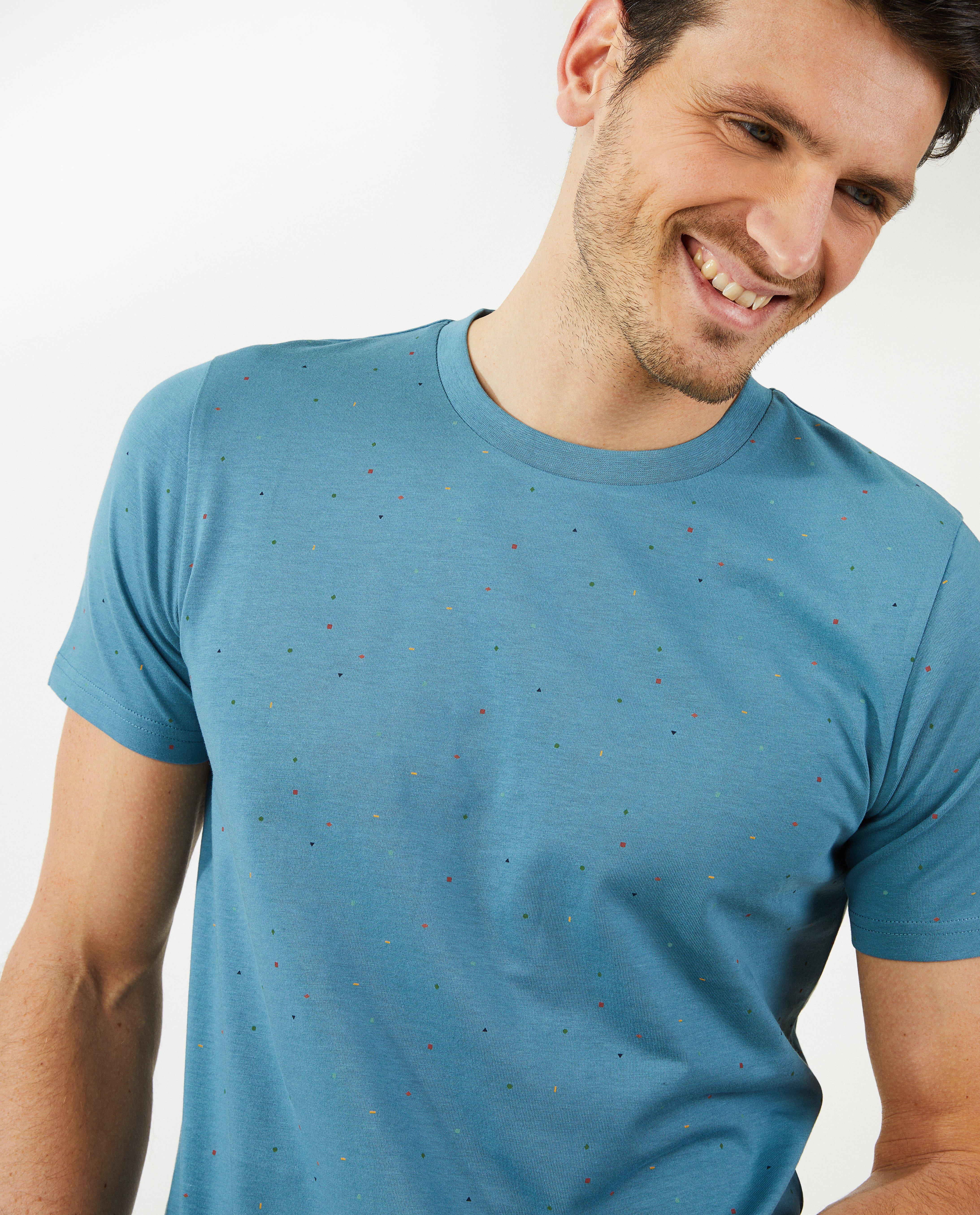 T-shirts - T-shirt bleu à pois