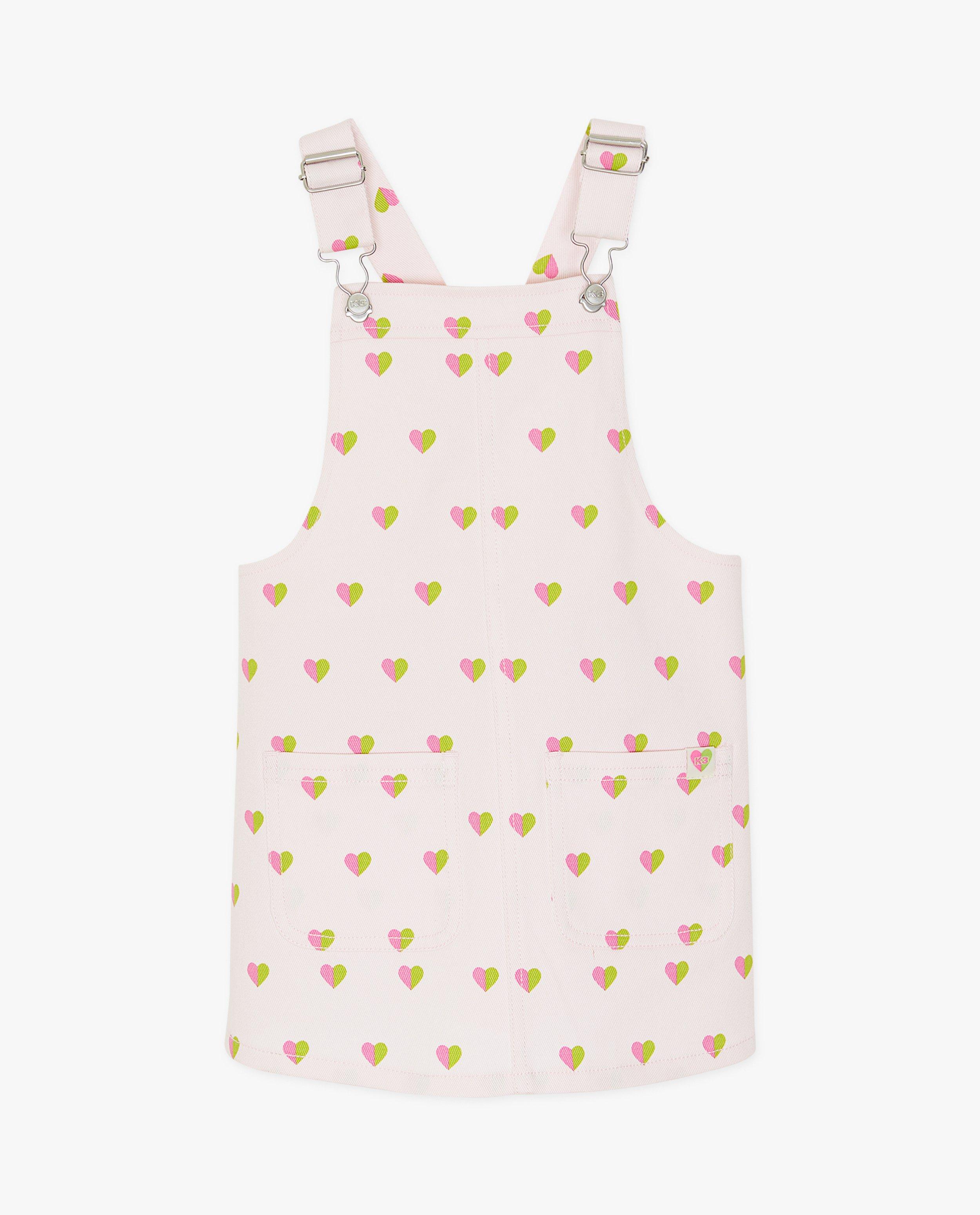 Kleedjes - Roze salopettejurk met print