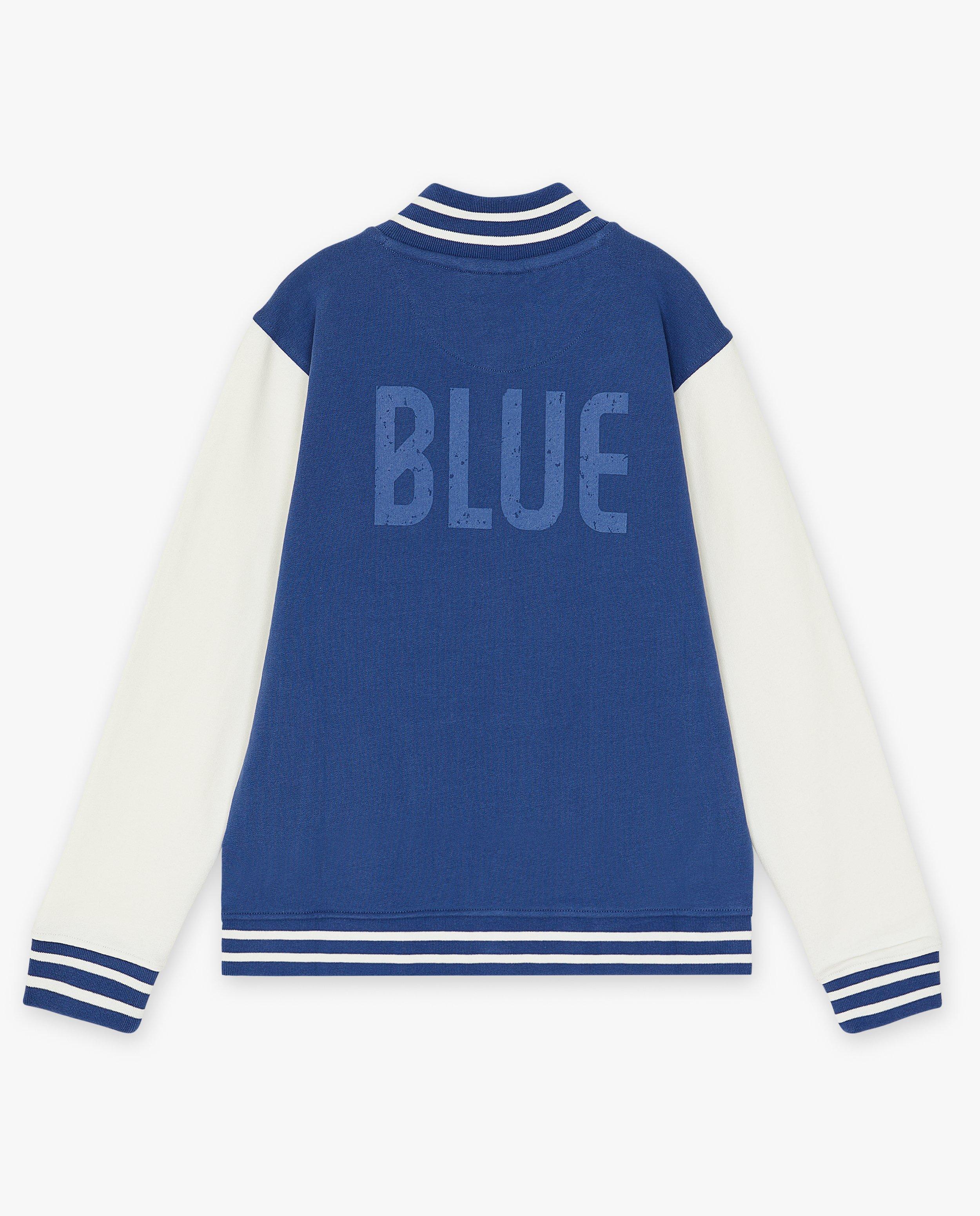 Cardigan - Blauw baseball vest