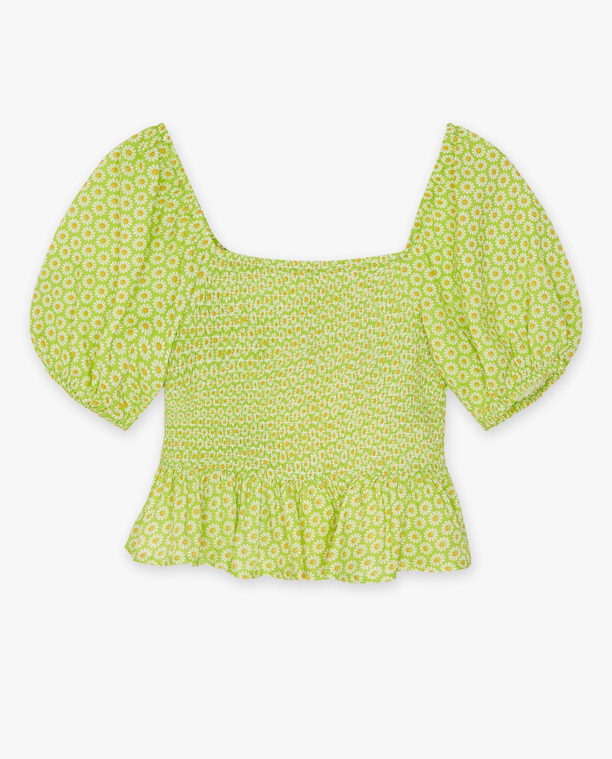 Groene top met bloemen - null - Tiffosi