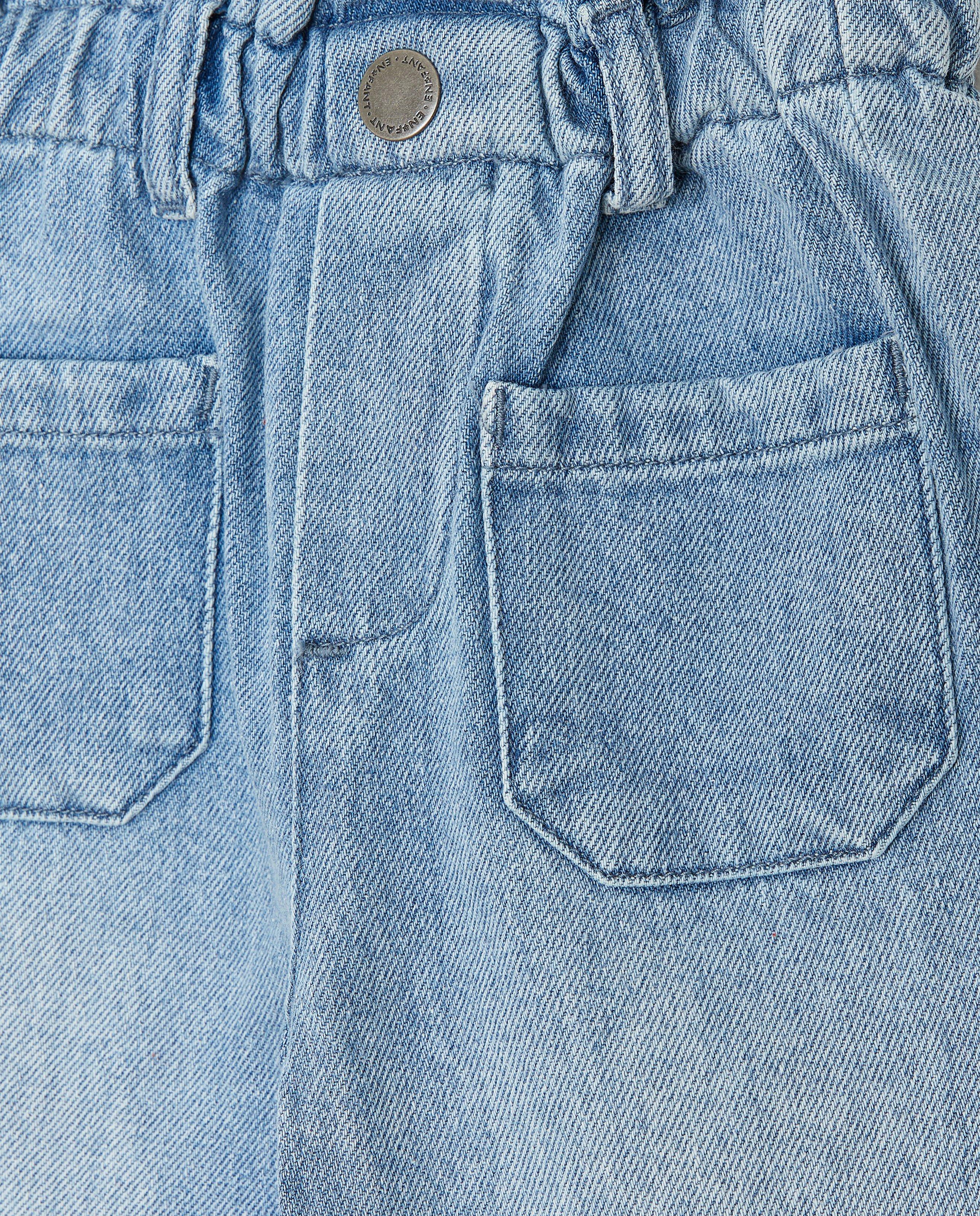 Jeans &agrave; coupe paperbag - D&eacute;tails du produit - bleu clair - image num&eacute;ro 3