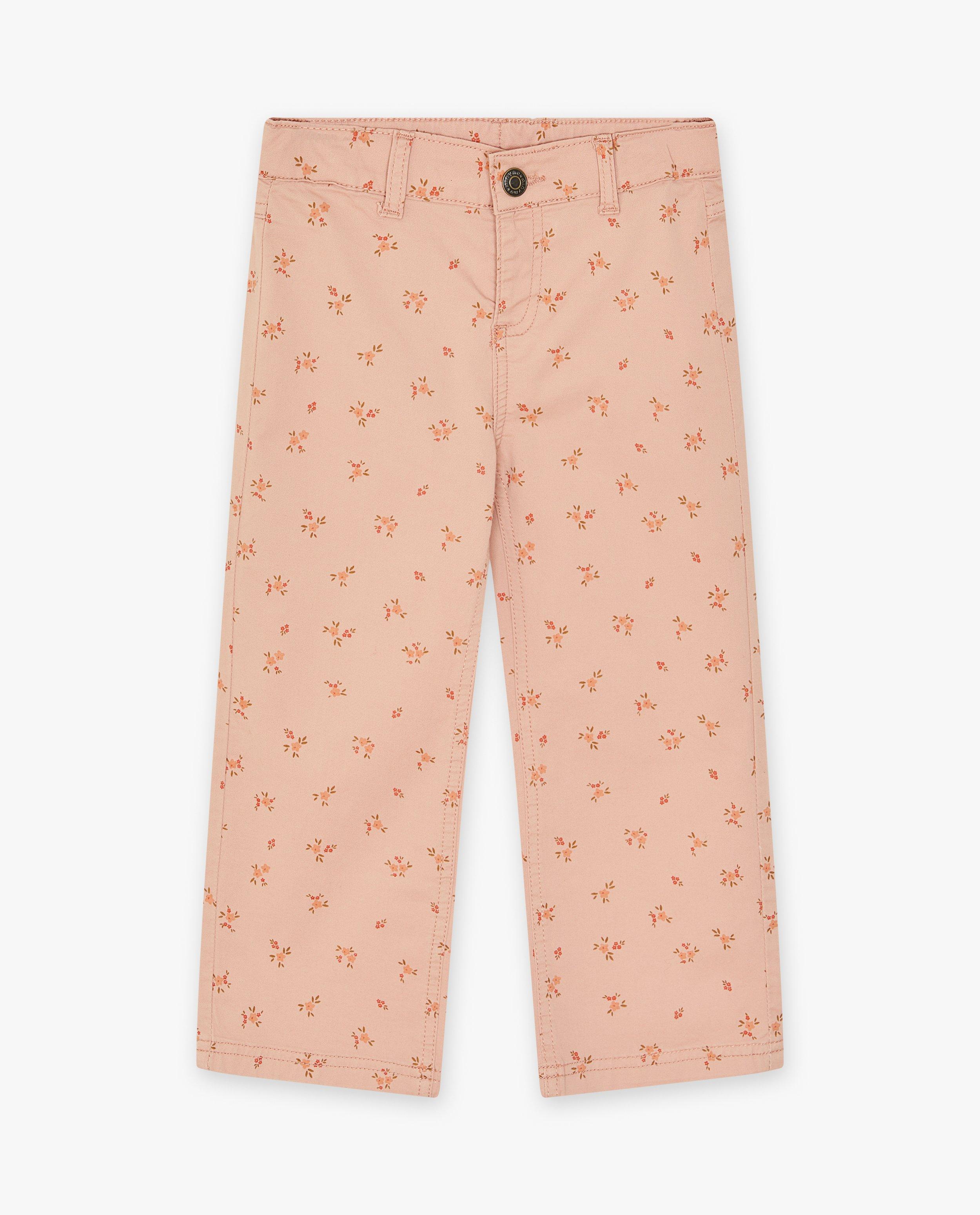 Roze broek met bloemen - null - Minymo