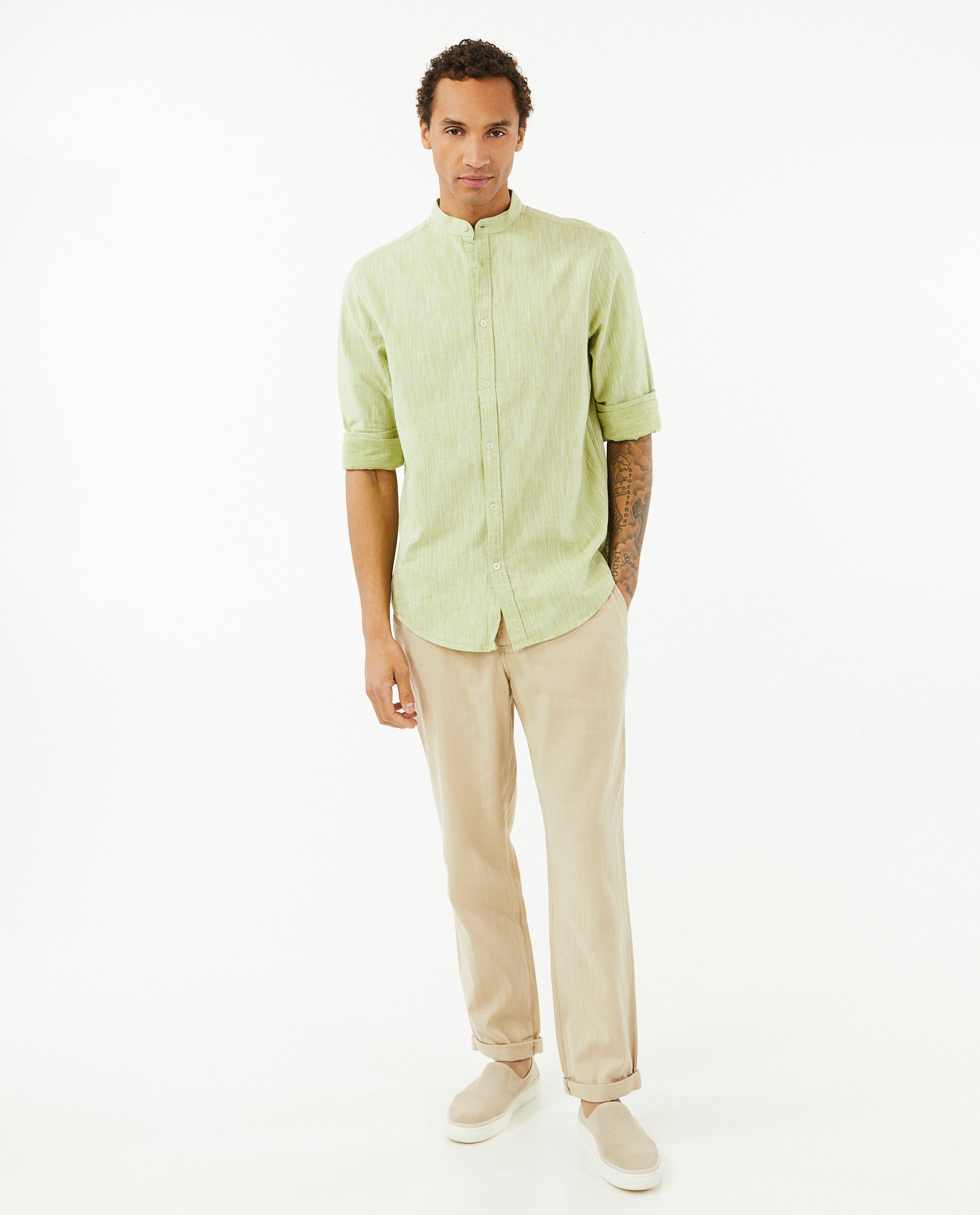 Chemise rayée en lin mélangé - null - Nanja Massy